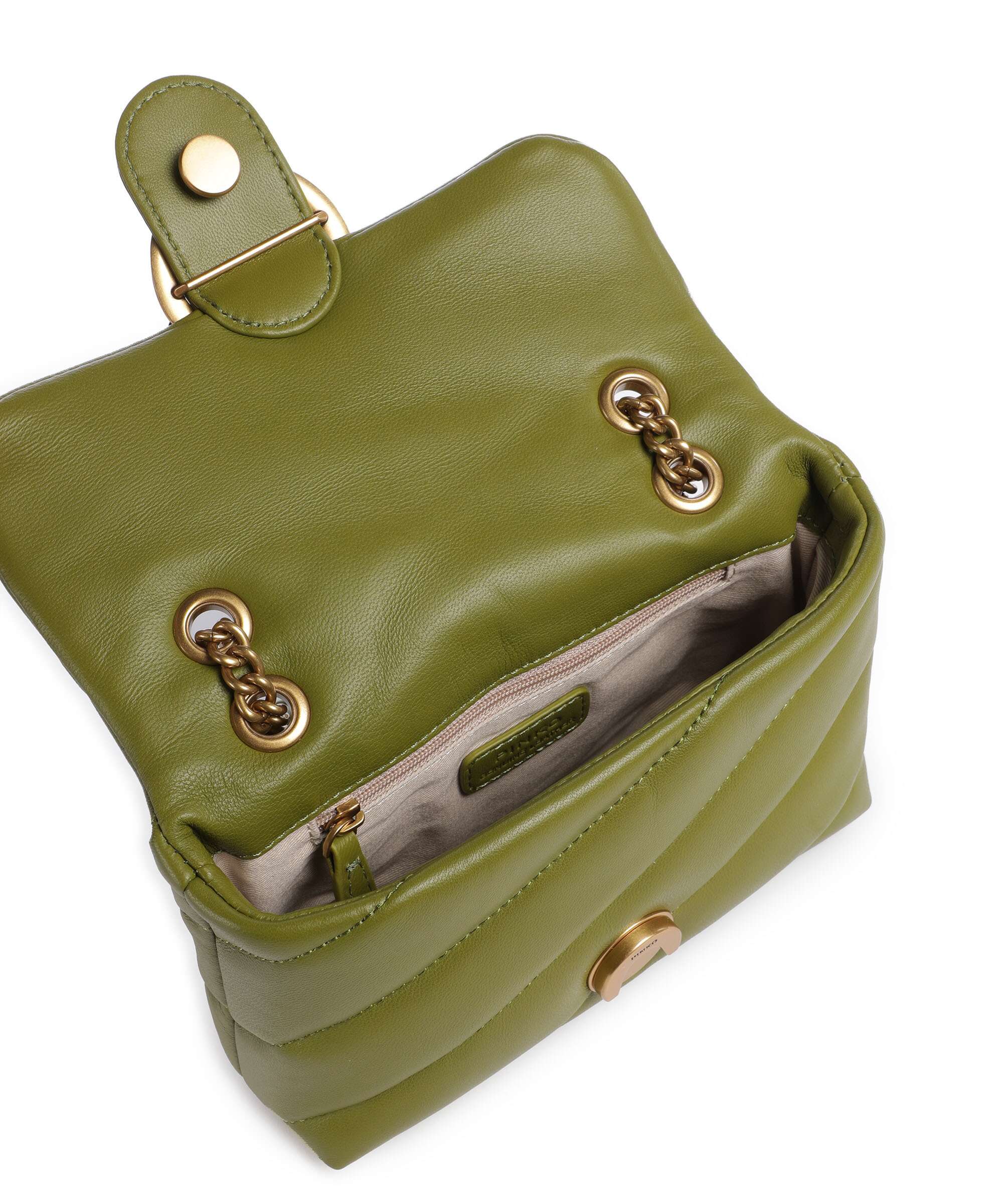 Pinko Love Puff Baby Schoudertas verde erba/antique gold - Image 7