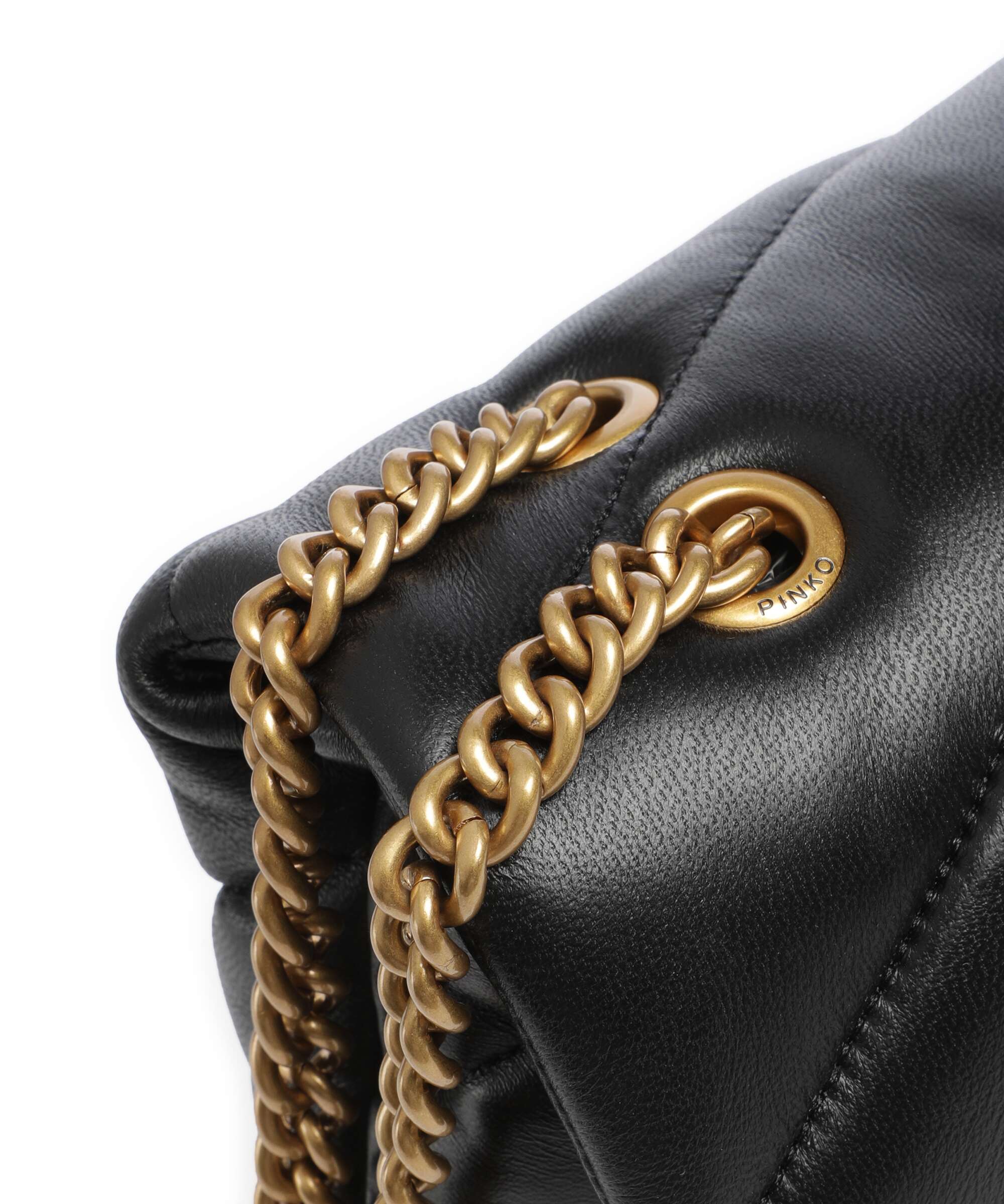 Pinko Love Puff Classic New Buckle Schoudertas nero/antique gold - Image 4