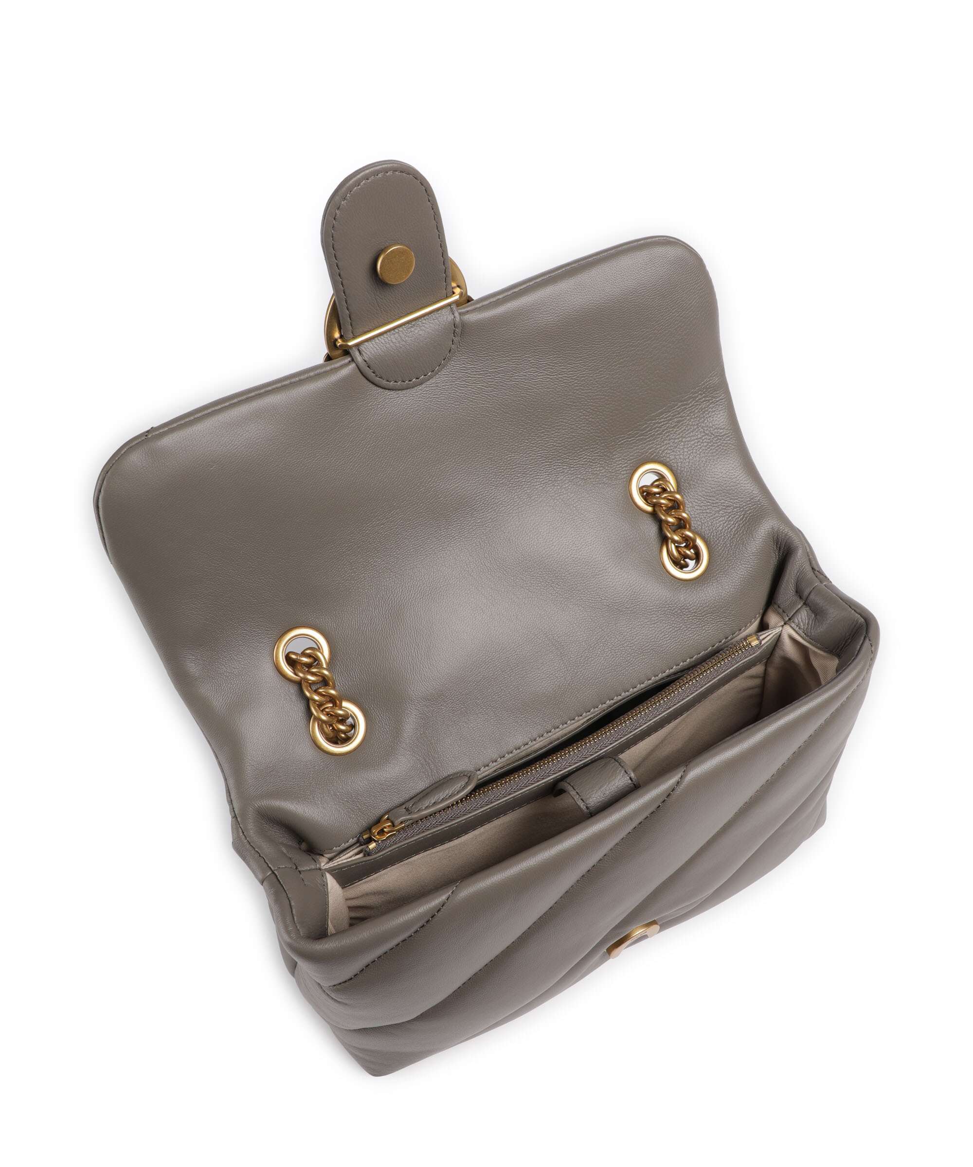 Pinko Love Puff Classic Schoudertas grigio asfalto/antique gold - Image 7