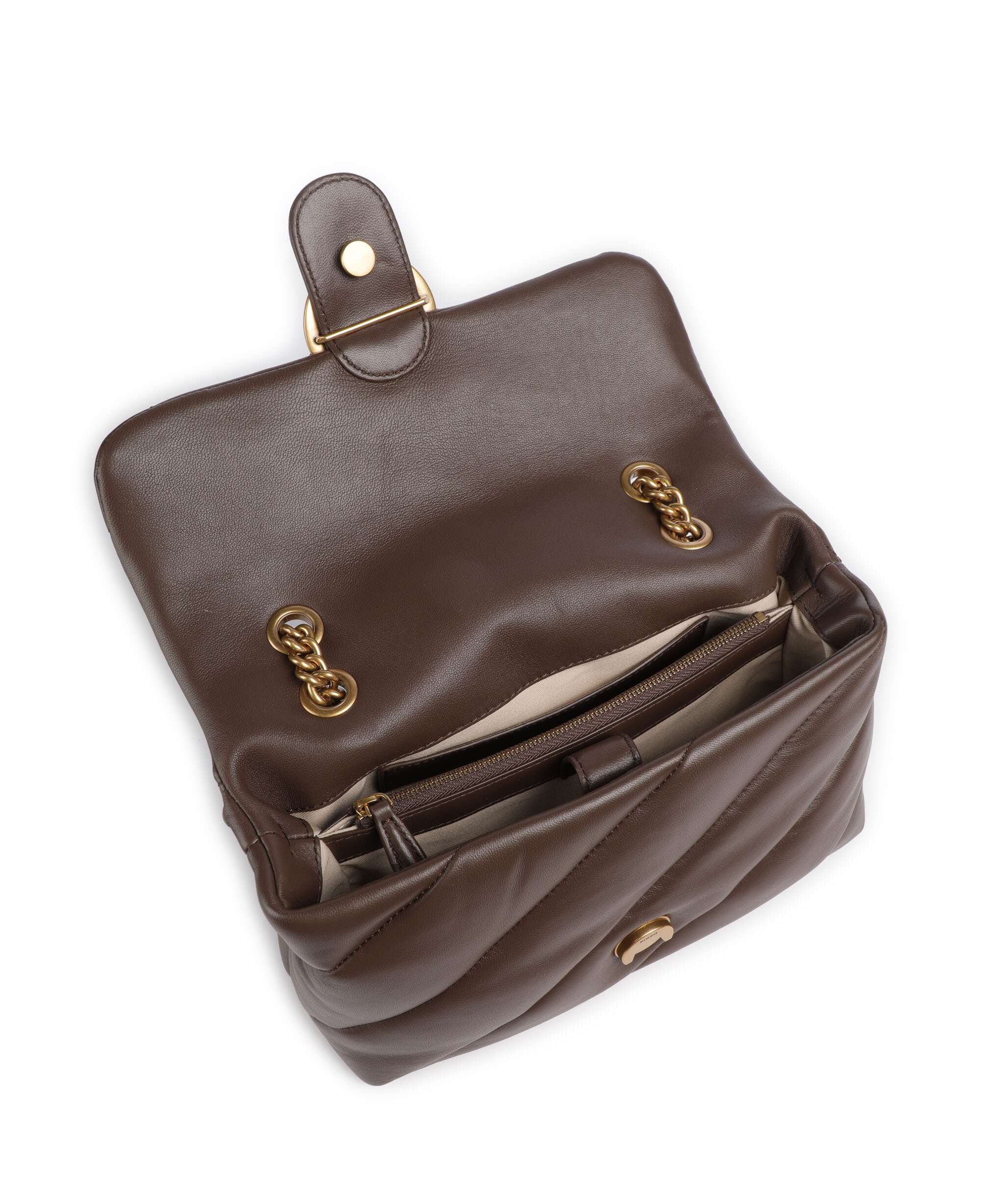 Pinko Love Puff Classic Schoudertas marrone castano/antique gold - Image 7