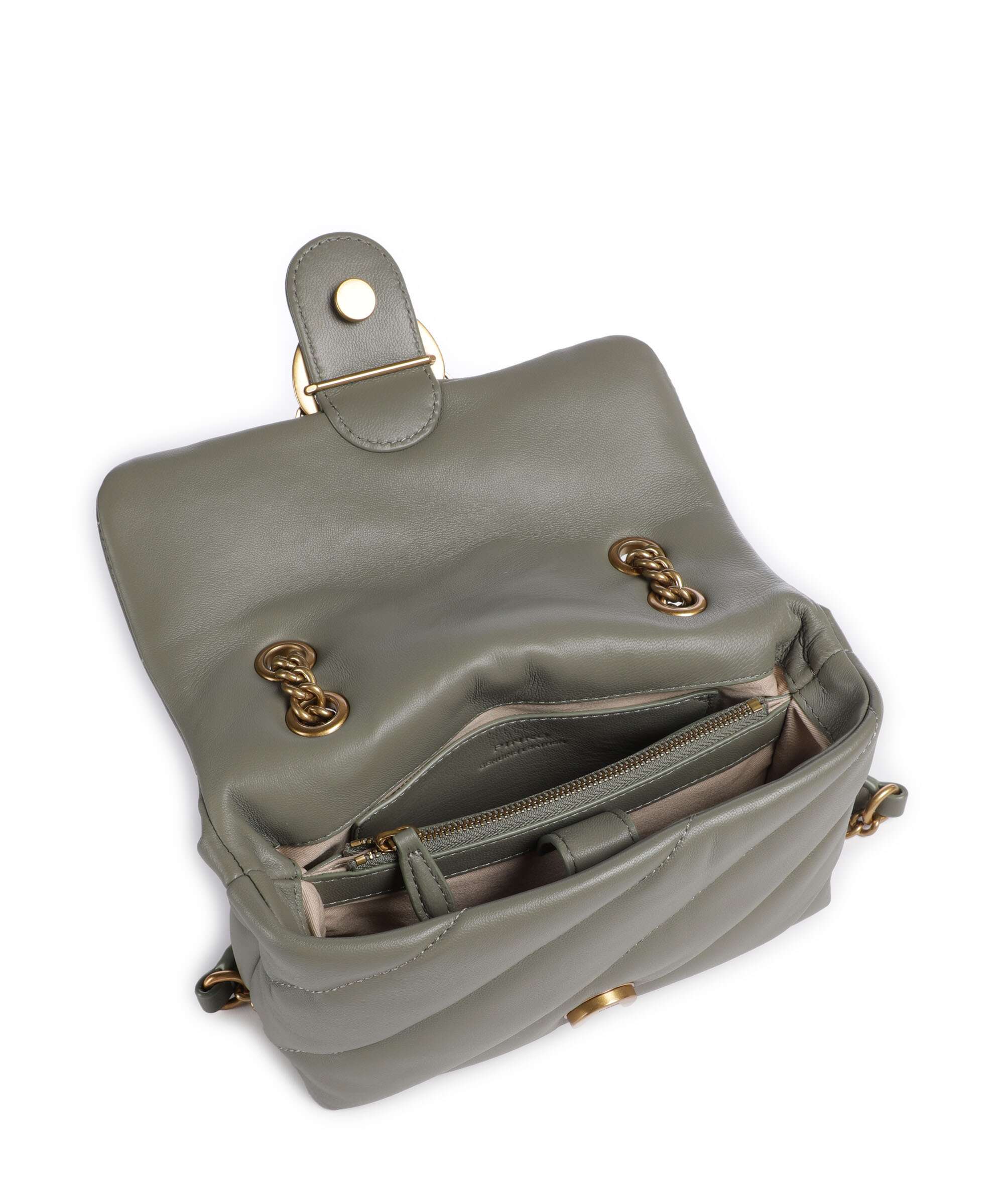 Pinko Love Puff Mini Schoudertas verde vertiver/antique gold - Image 7