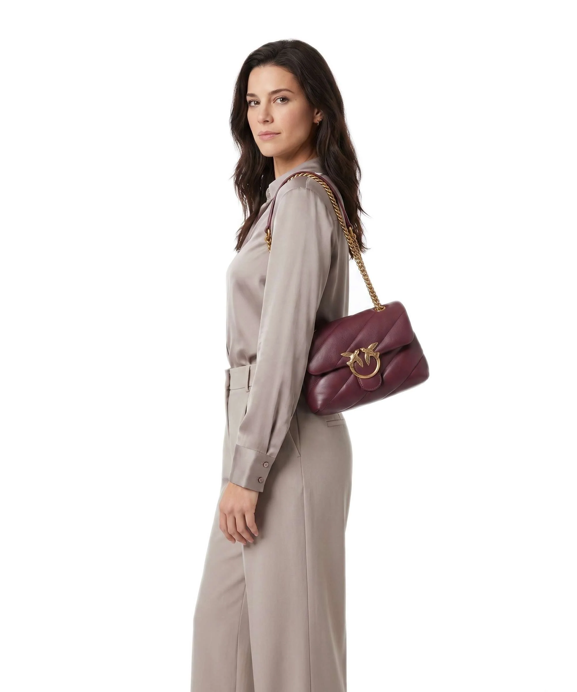 Pinko Love Puff Mini Schoudertas ribes intenso/antique gold - Image 3
