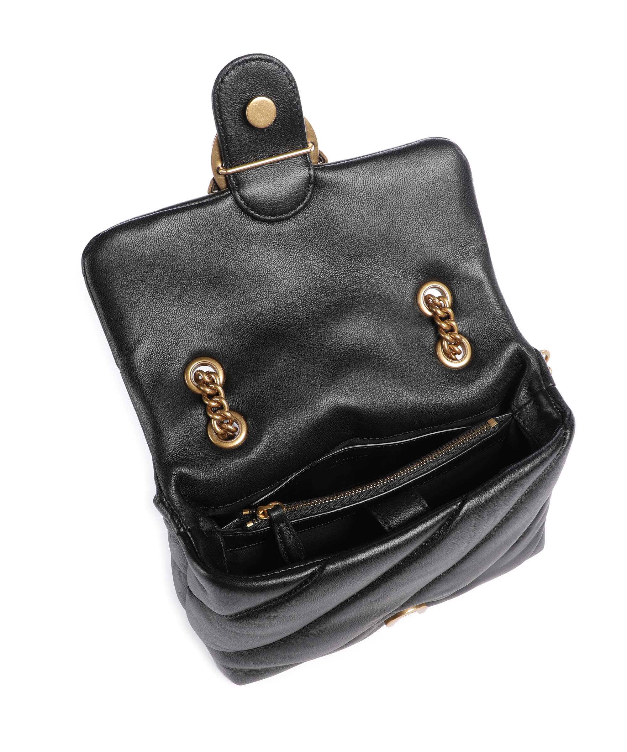 Pinko Love Puff Mini Schoudertas nero/antique gold - Image 6