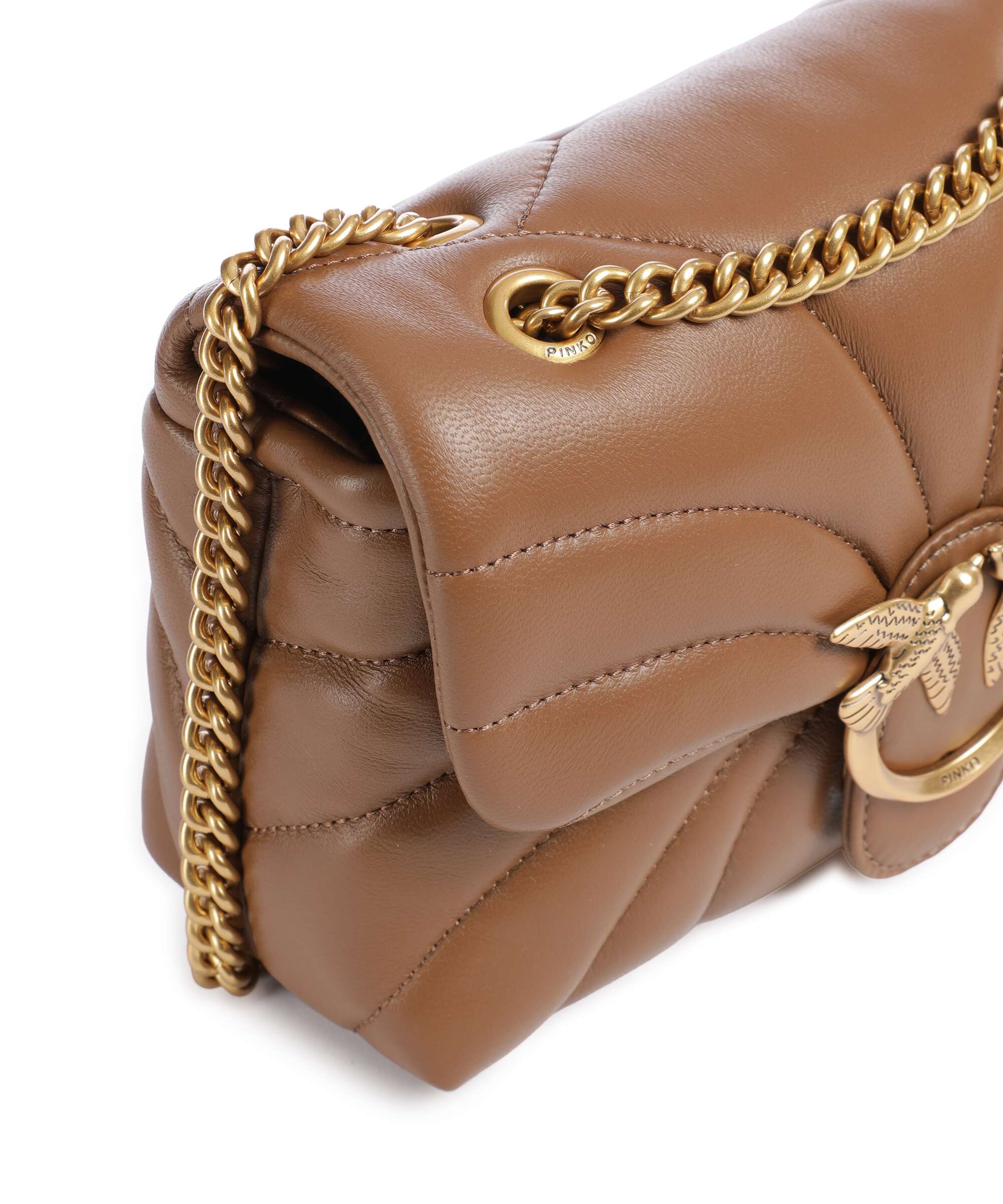 Pinko Love Puff Mini Schoudertas marrone cognac/antique gold - Image 5