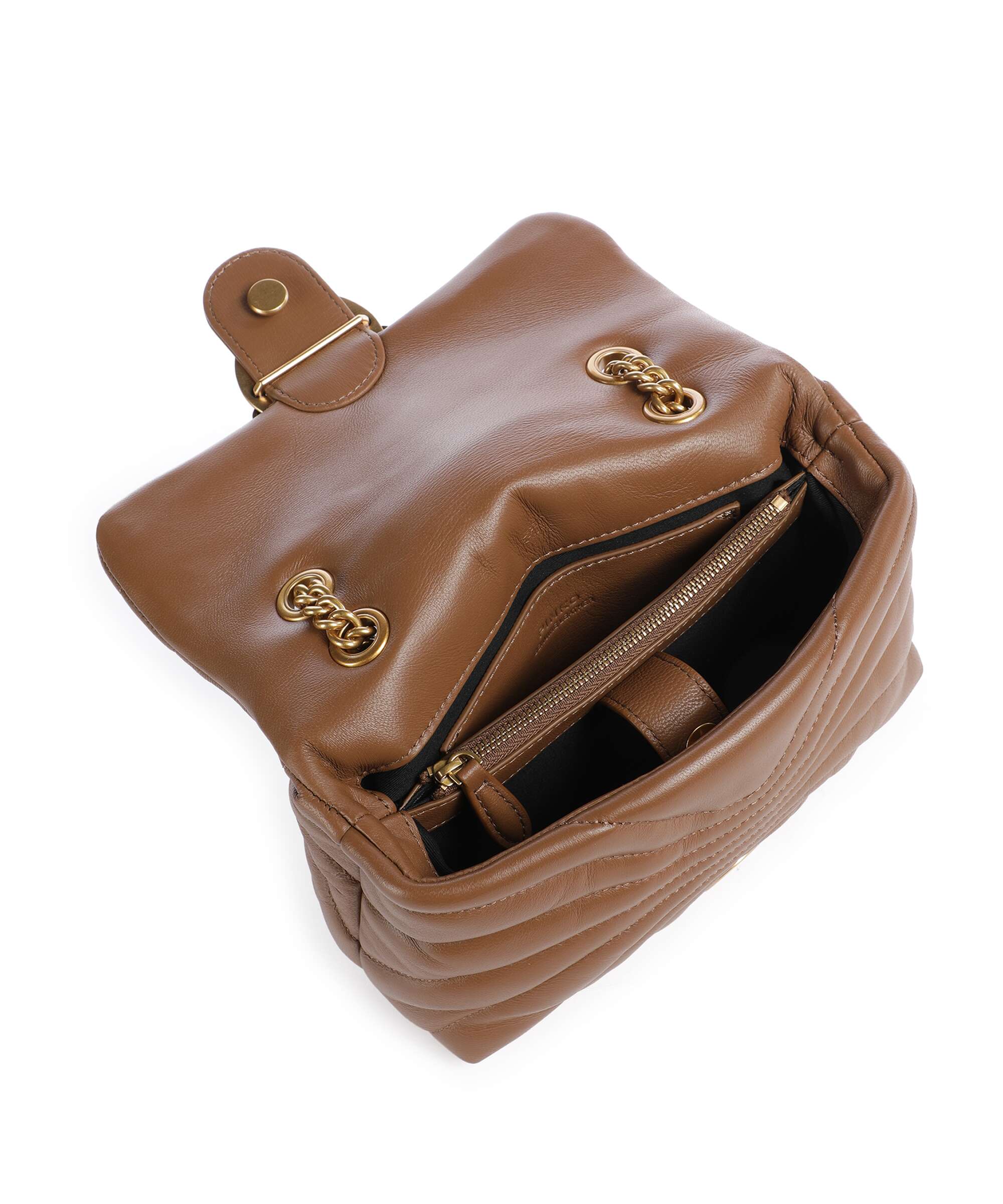 Pinko Love Puff Mini Schoudertas marrone cognac/antique gold - Image 7