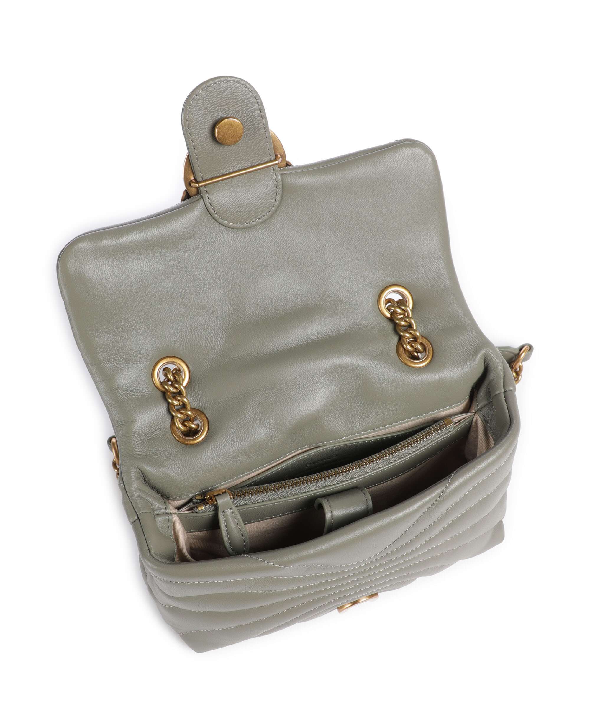 Pinko Love Puff Mini Schoudertas verde vertiver/antique gold - Image 7