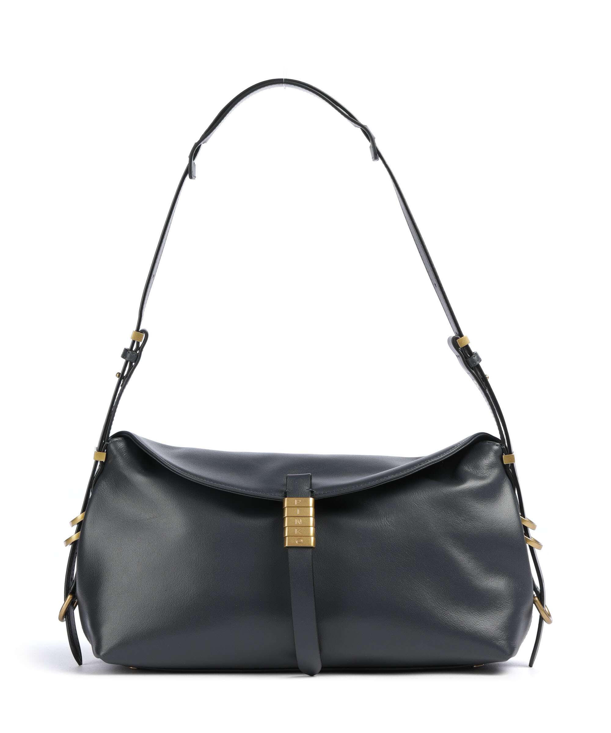 Pinko Saddle Schoudertas grigio asfalto/antique gold
