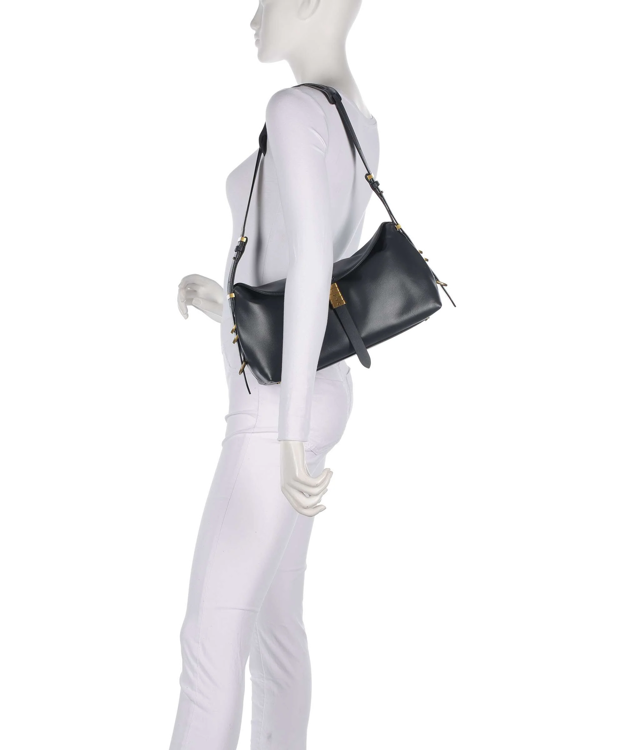 Pinko Saddle Schoudertas grigio asfalto/antique gold - Image 3
