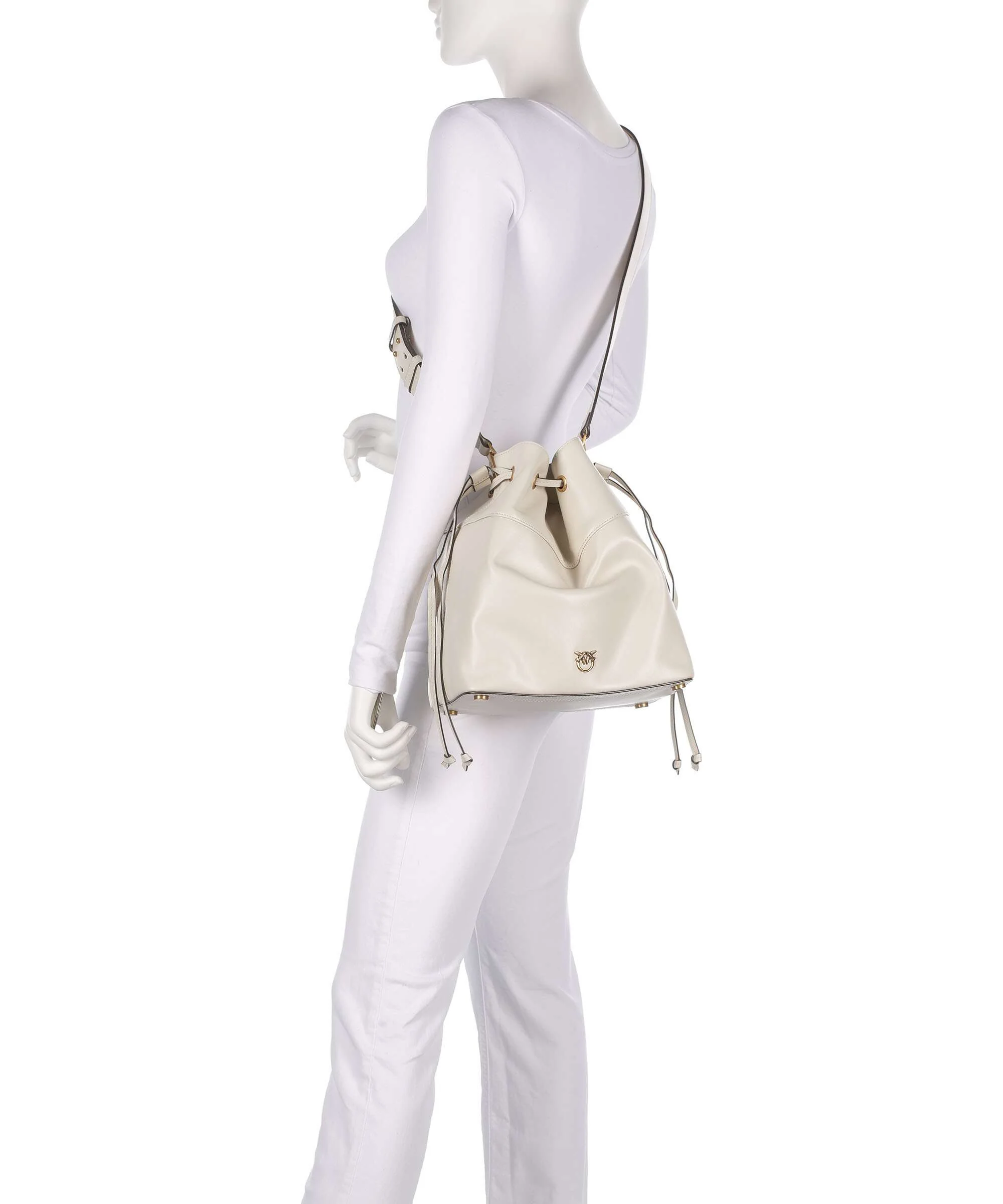 Pinko Secchiello Classic Emmertas bianco seta/antique gold - Image 3