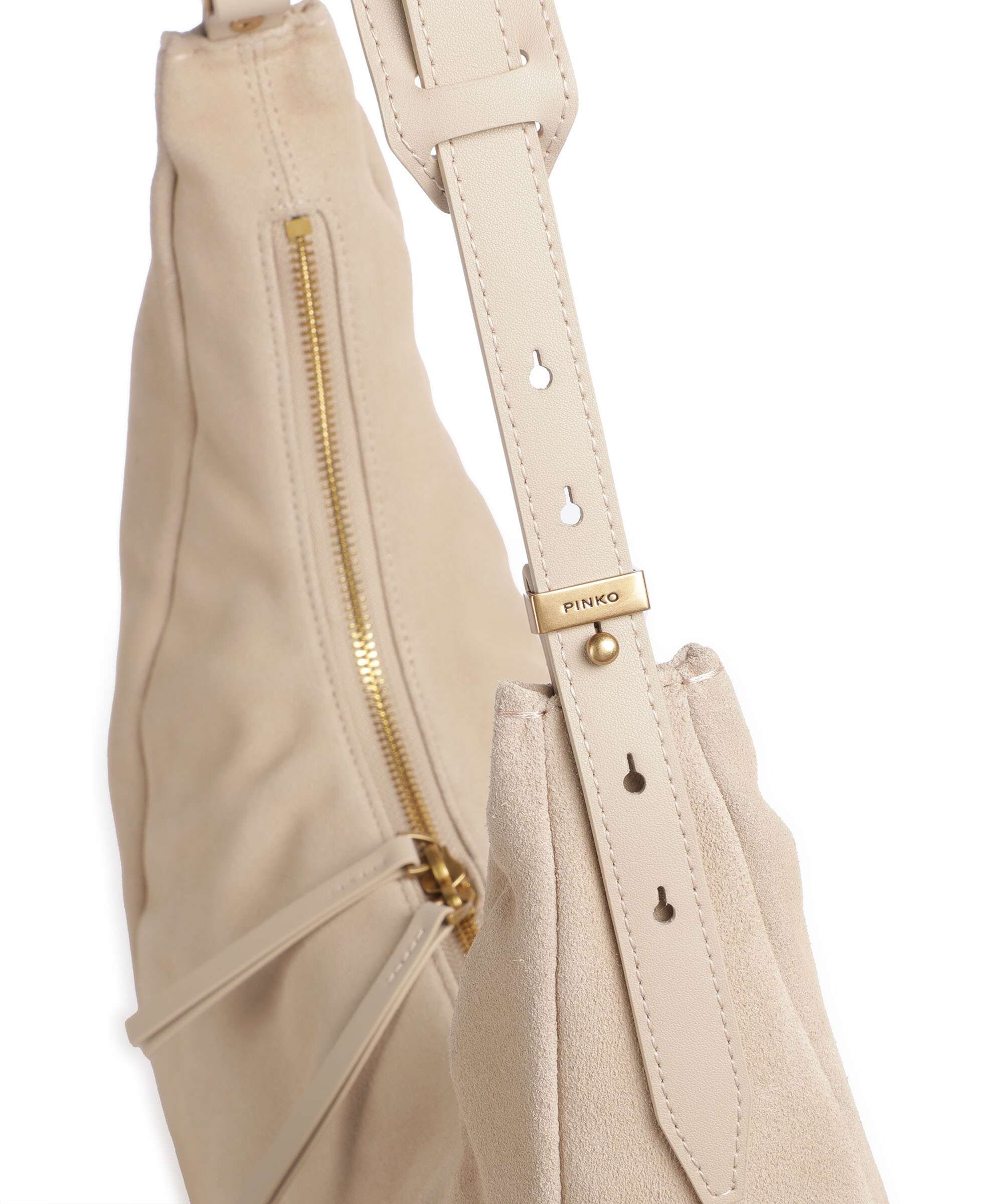 Pinko Slouchy Big Hobo tas beige/grigio fumo/antique gold - Image 4