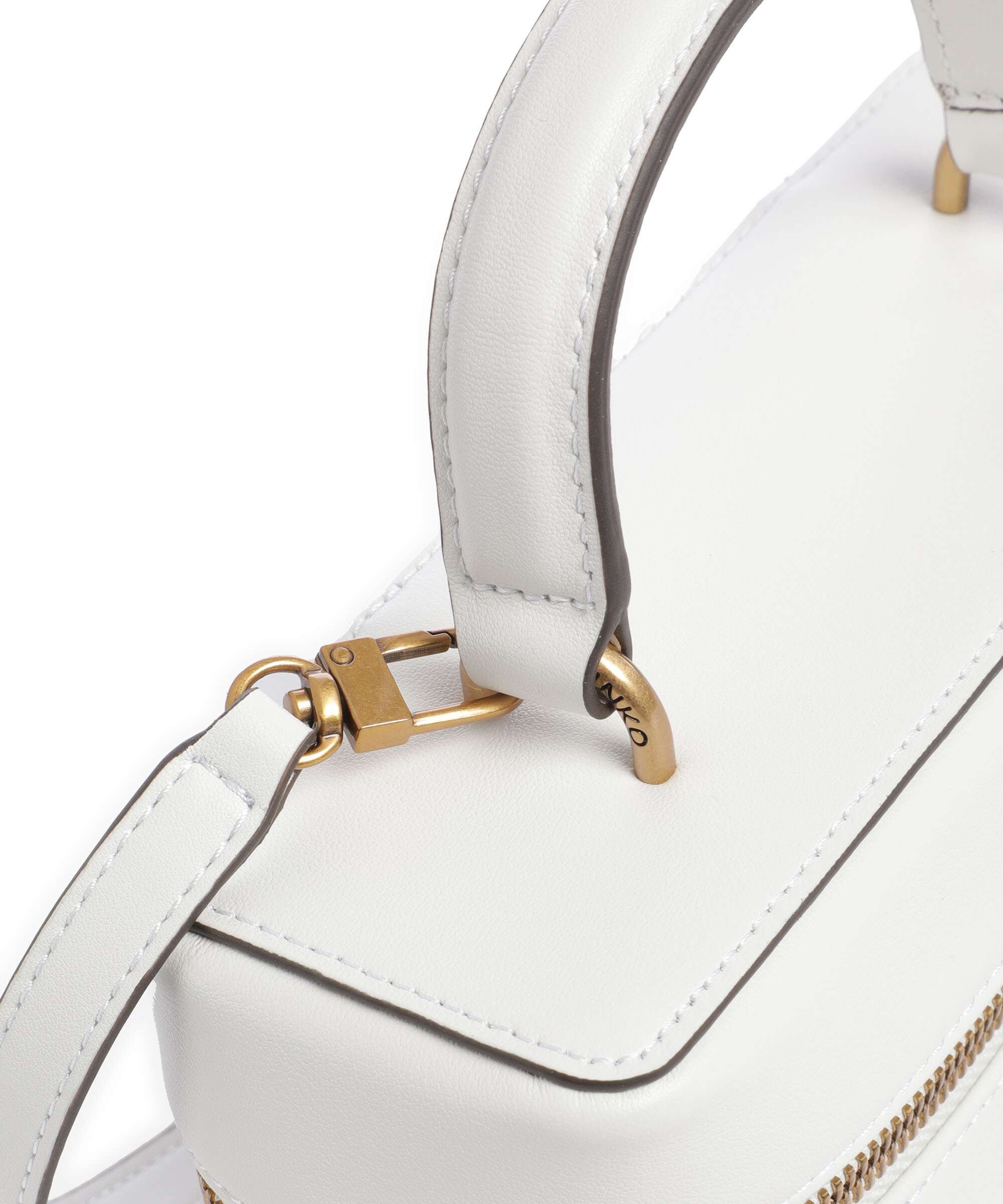 Pinko Vanity Mini Crossbody tas bianco nembo/antique gold - Image 4