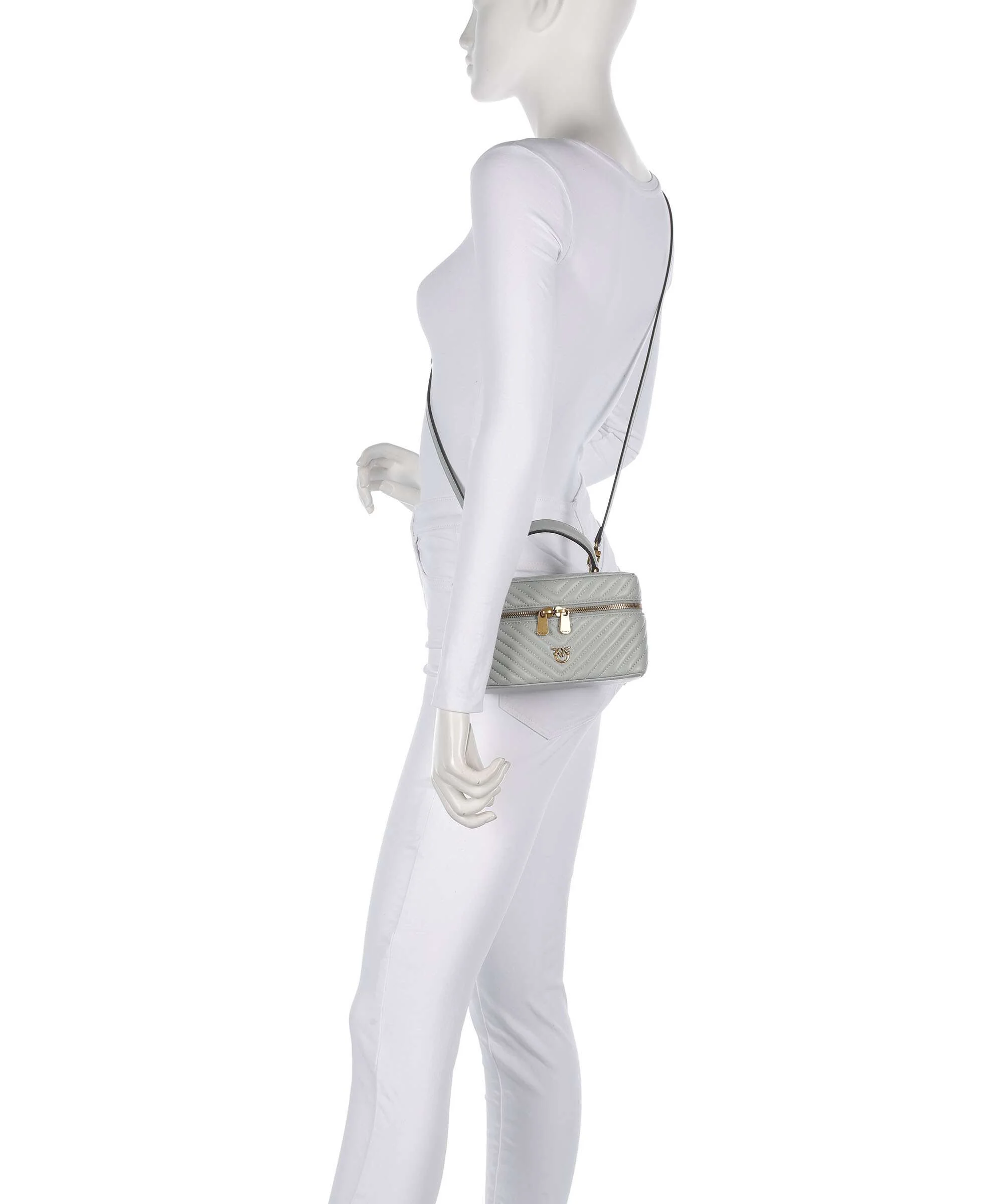 Pinko Vanity Mini Handtas grigio perla/antique gold - Image 3