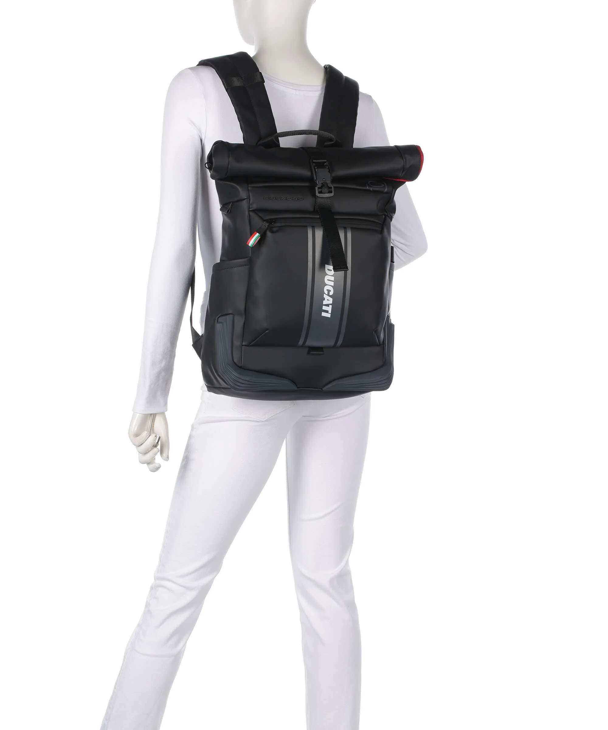 Piquadro Corner Special Ducati Rolltop rugzak black - Image 3