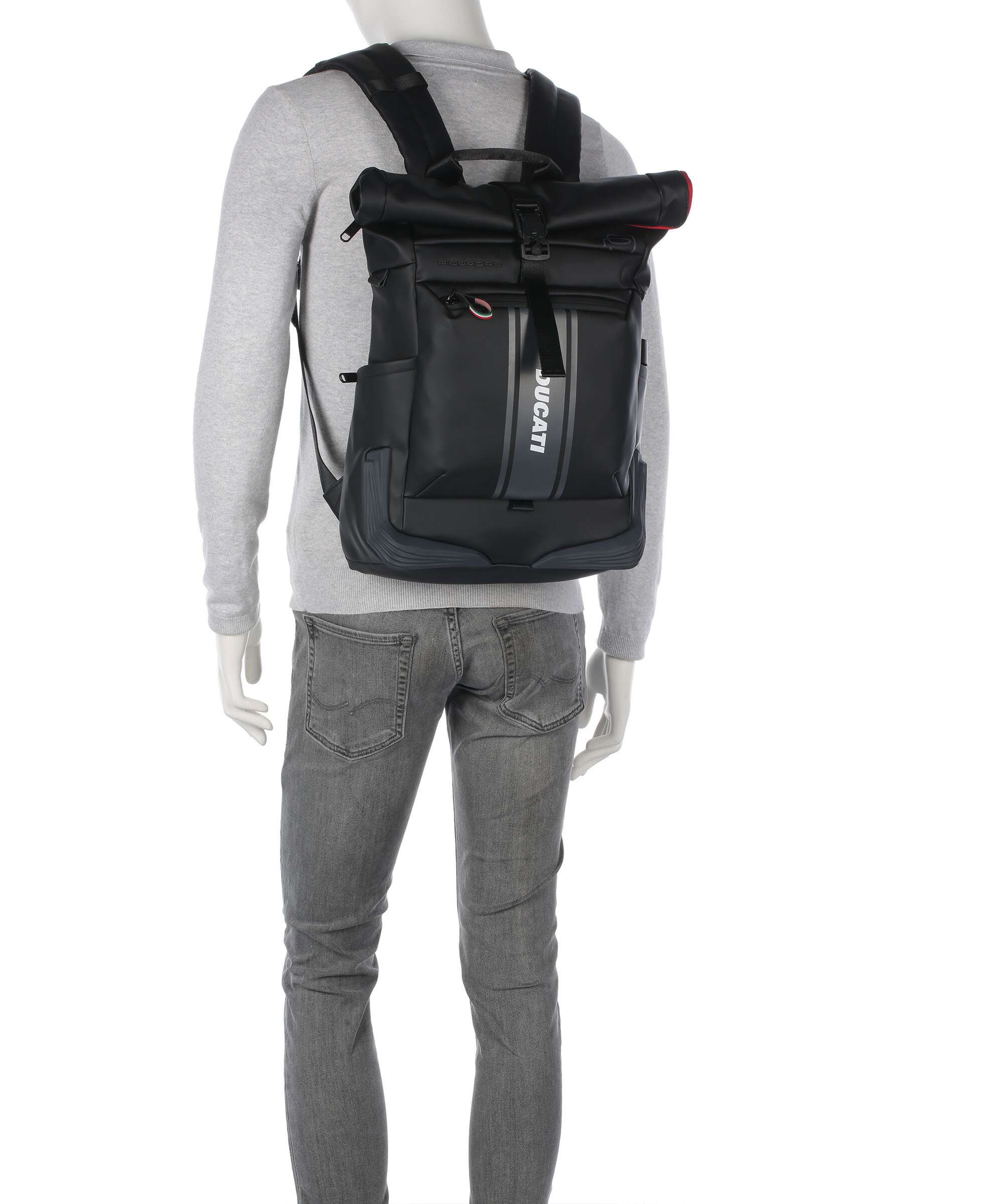 Piquadro Corner Special Ducati Rolltop rugzak black - Image 4