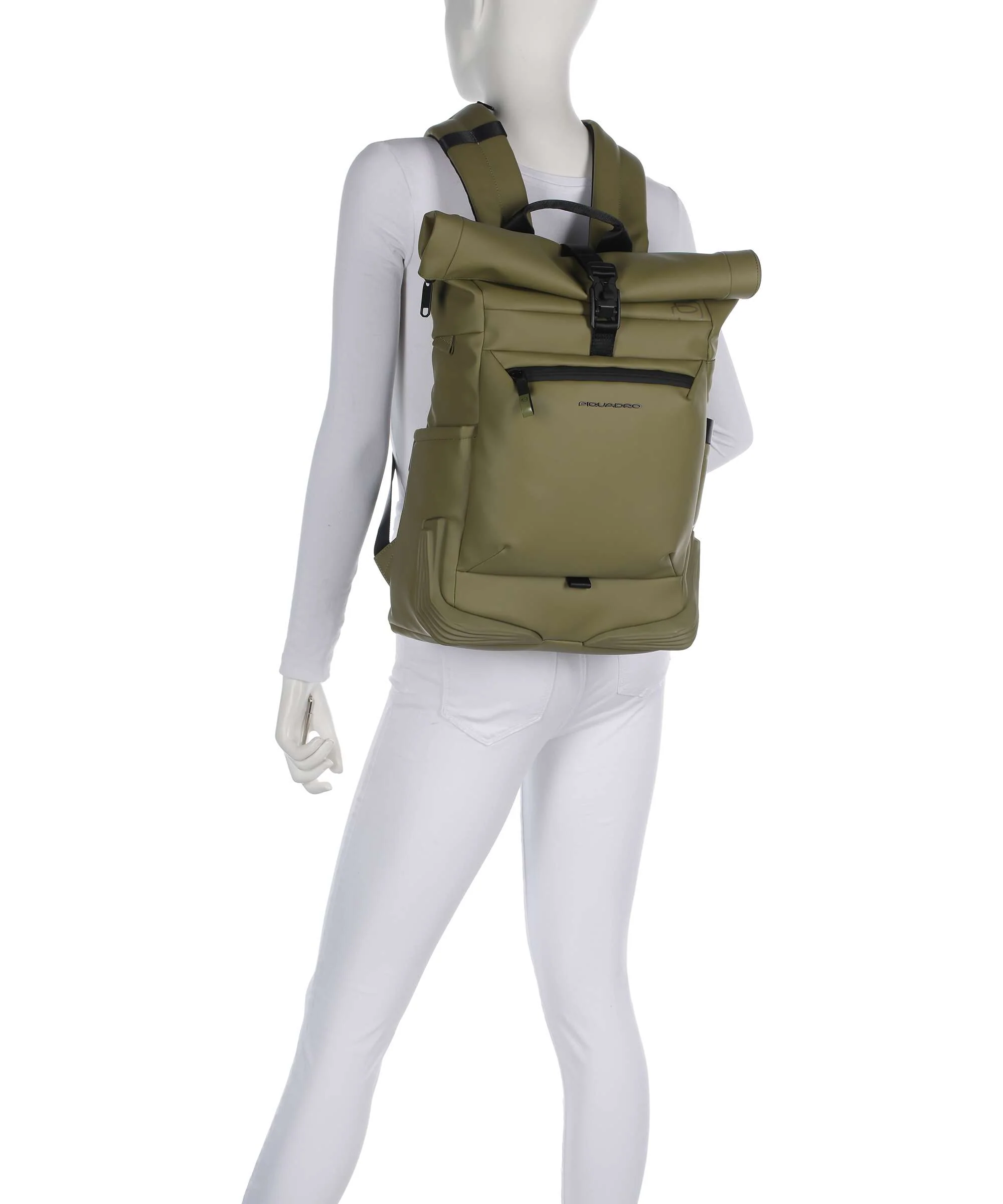 Piquadro Corner Special Rolltop rugzak light green - Image 3