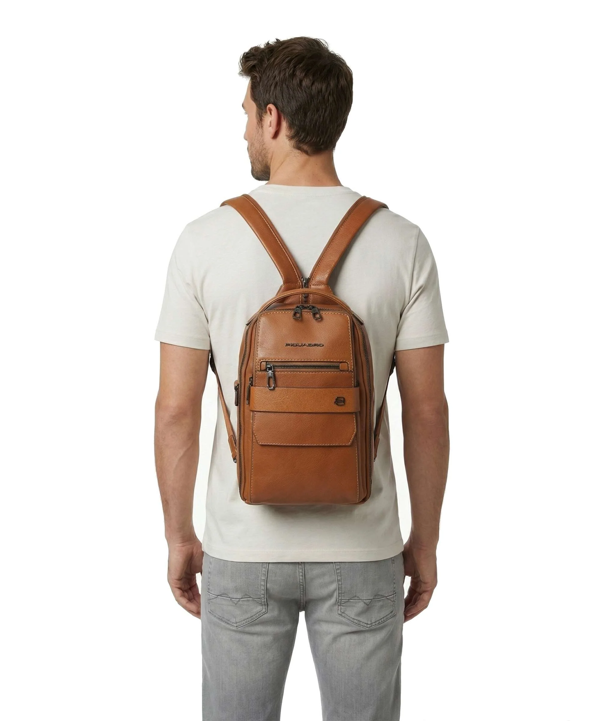 Piquadro Solm Sling rugzak beige - Image 3