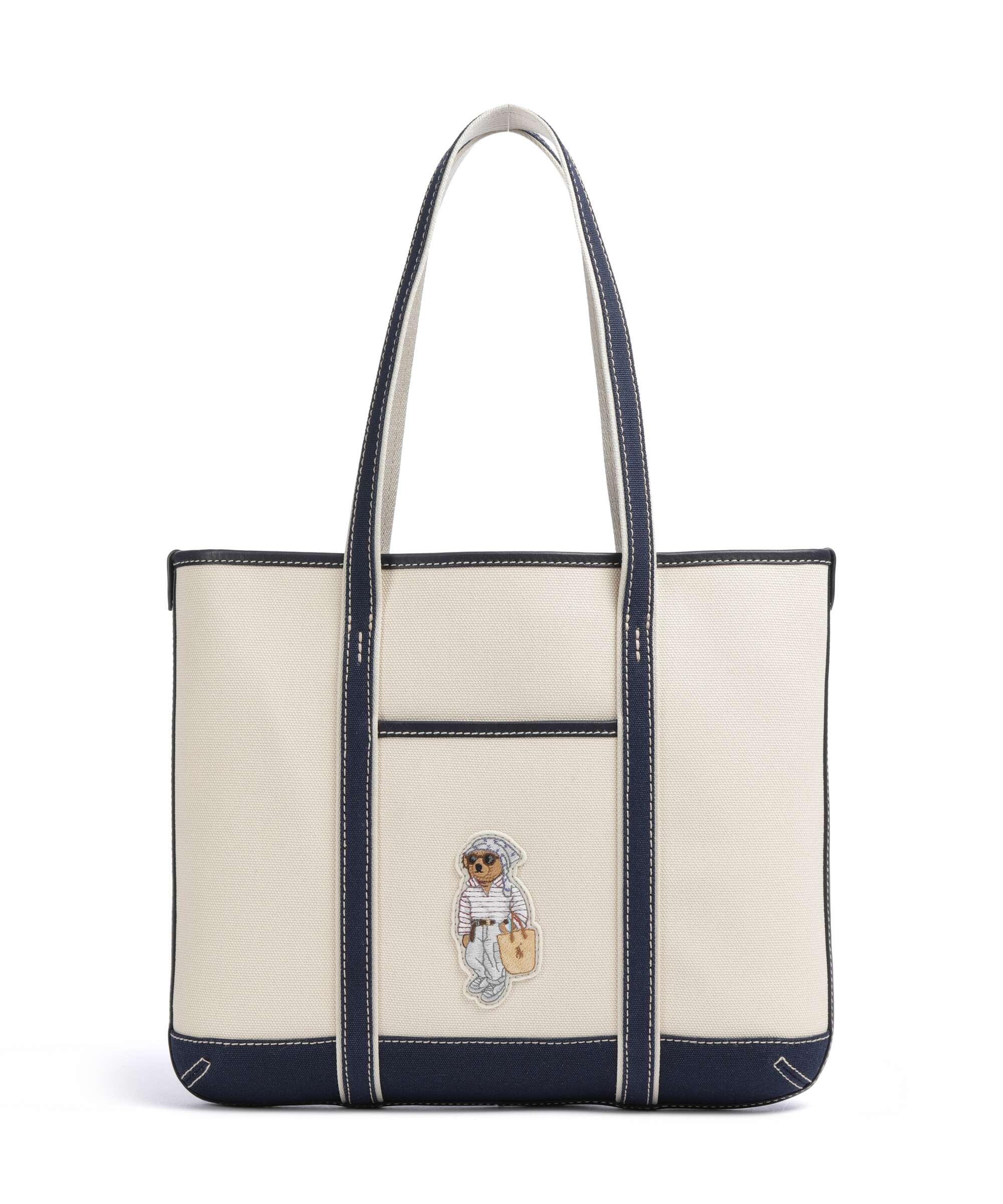 Polo Ralph Lauren Canvas Small Boodschappentas ecru/newport navy