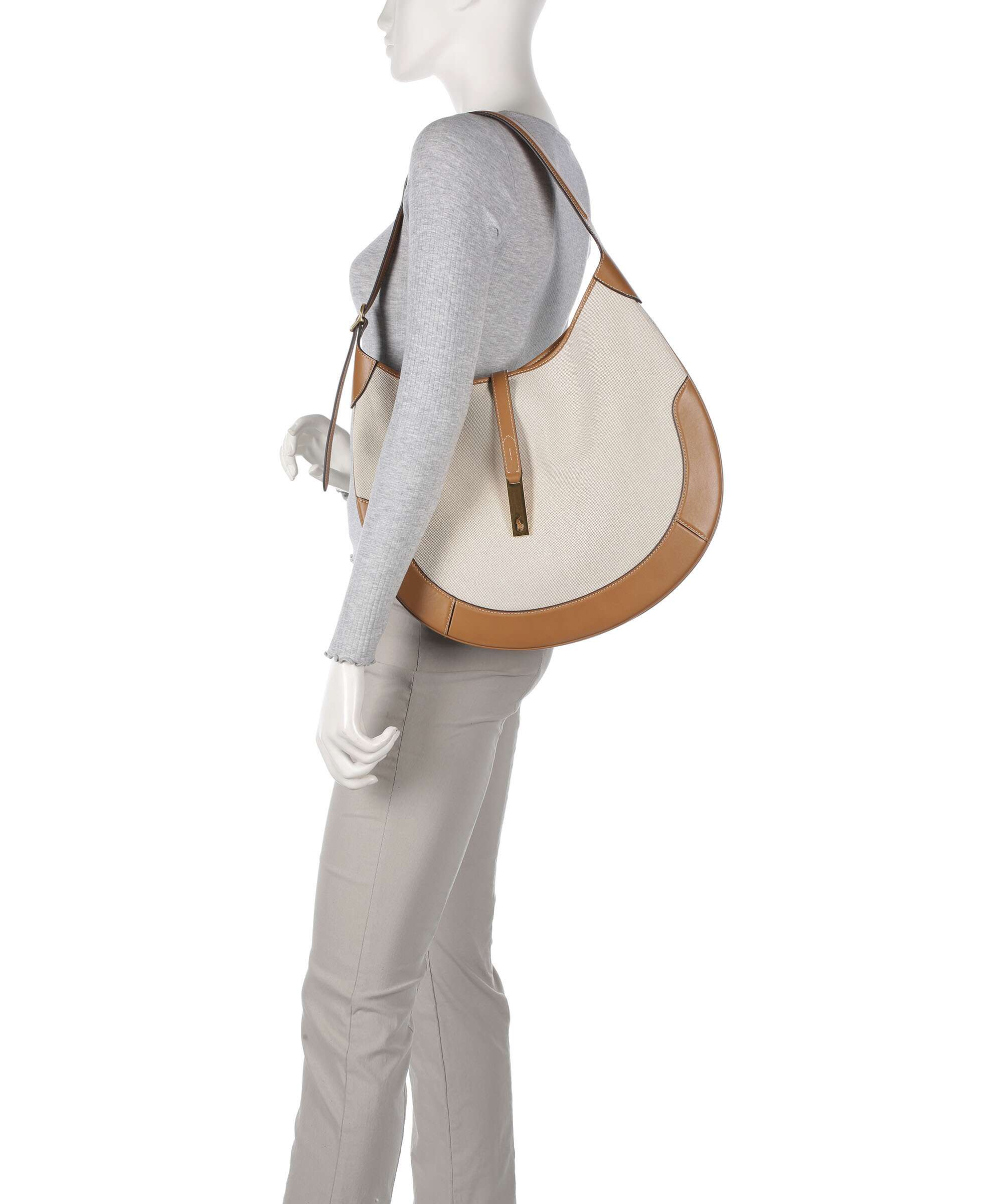 Polo Ralph Lauren ID Collection Medium Hobo tas natural/tan - Image 3
