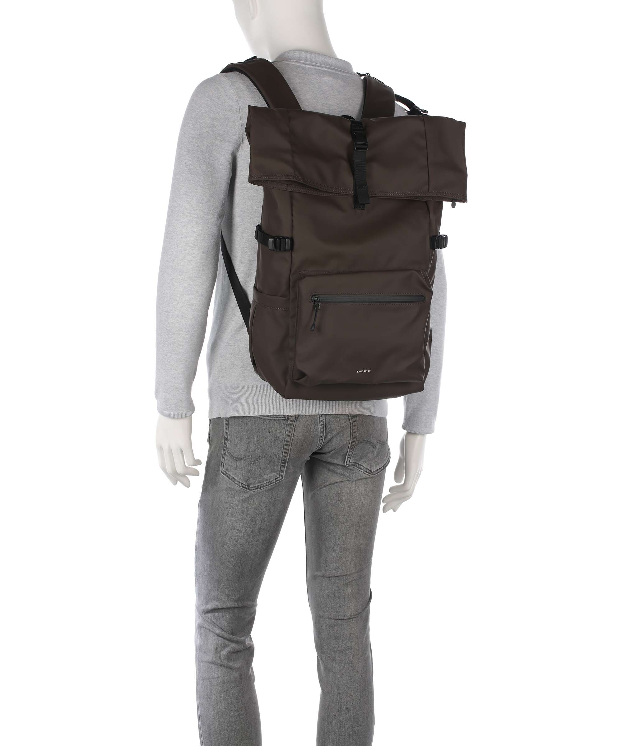 Sandqvist Stream L Rolltop rugzak brown - Image 3