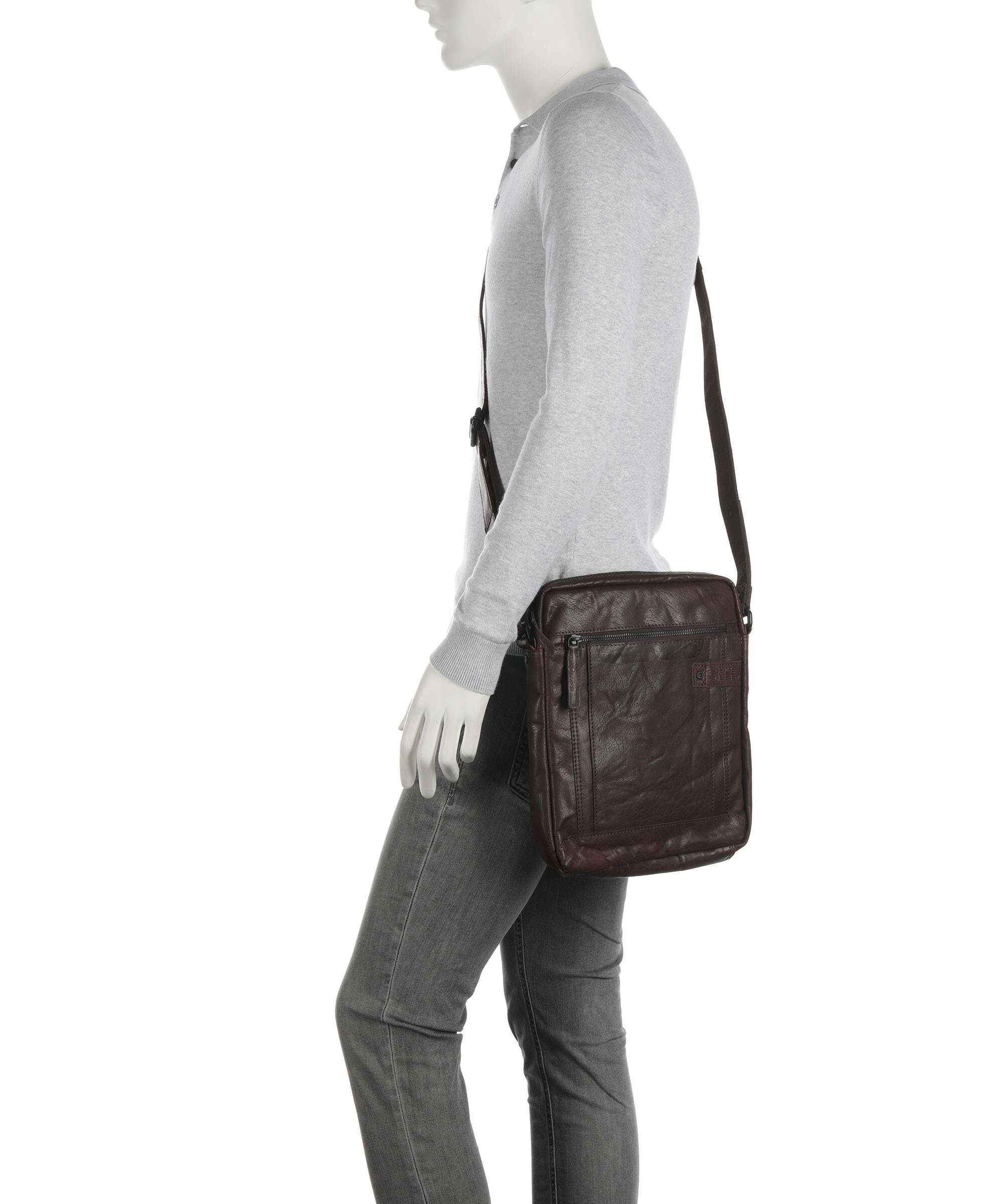 Spikes & Sparrow Bronco Jayed Crossbody tas dark brown - Image 3