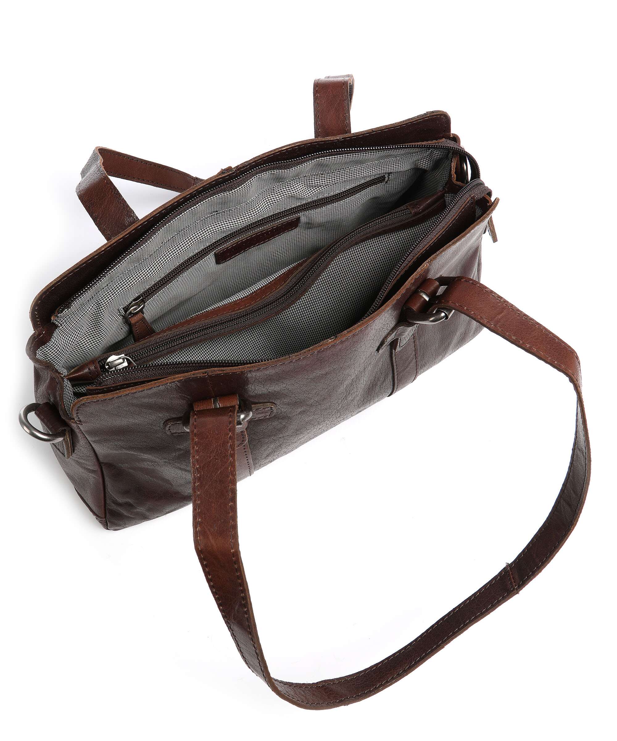 Spikes & Sparrow Bronco Schoudertas dark brown - Image 5