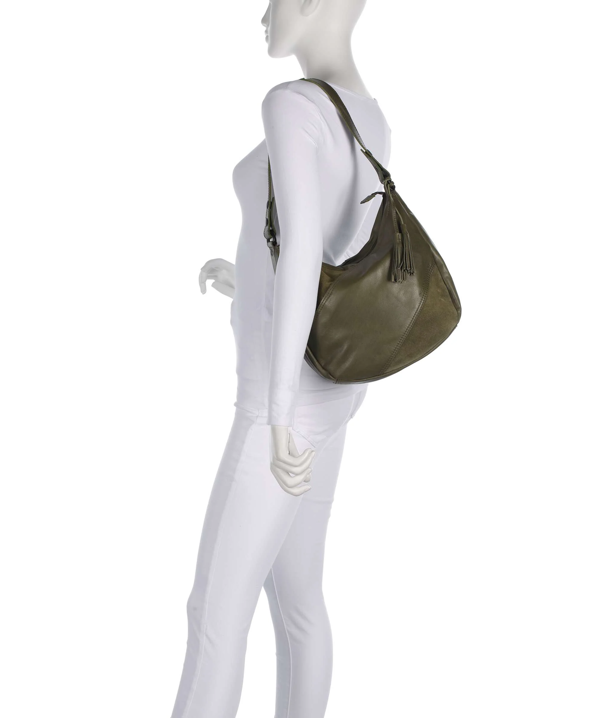 Spikes & Sparrow Suede Mix Natalia Hobo tas green - Image 3