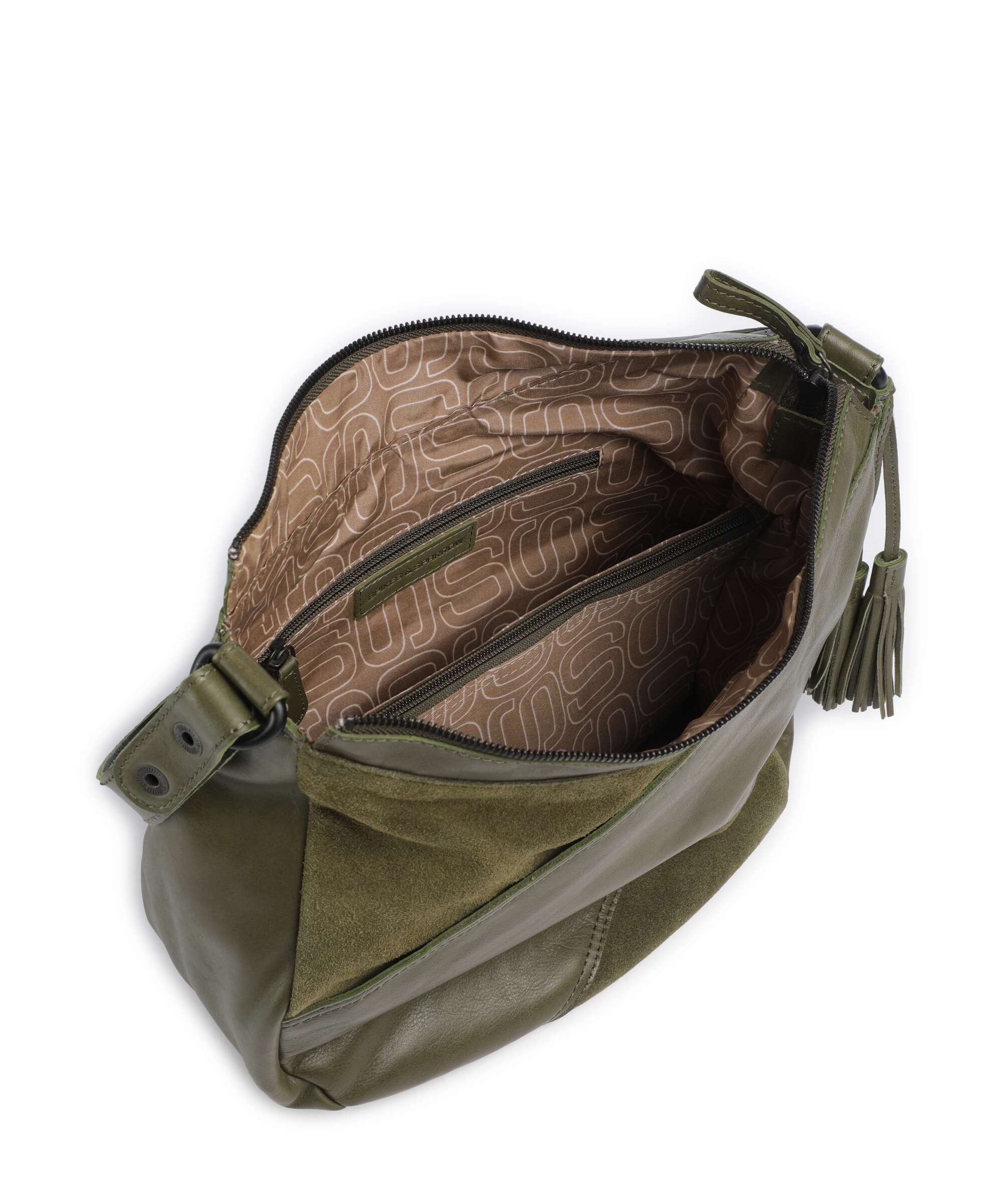Spikes & Sparrow Suede Mix Natalia Hobo tas green - Image 5