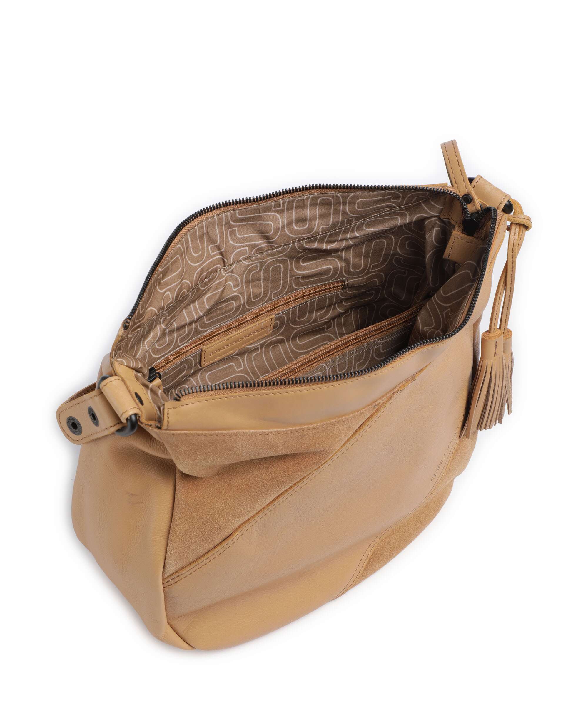 Spikes & Sparrow Suede Mix Natalia Hobo tas camel - Image 6