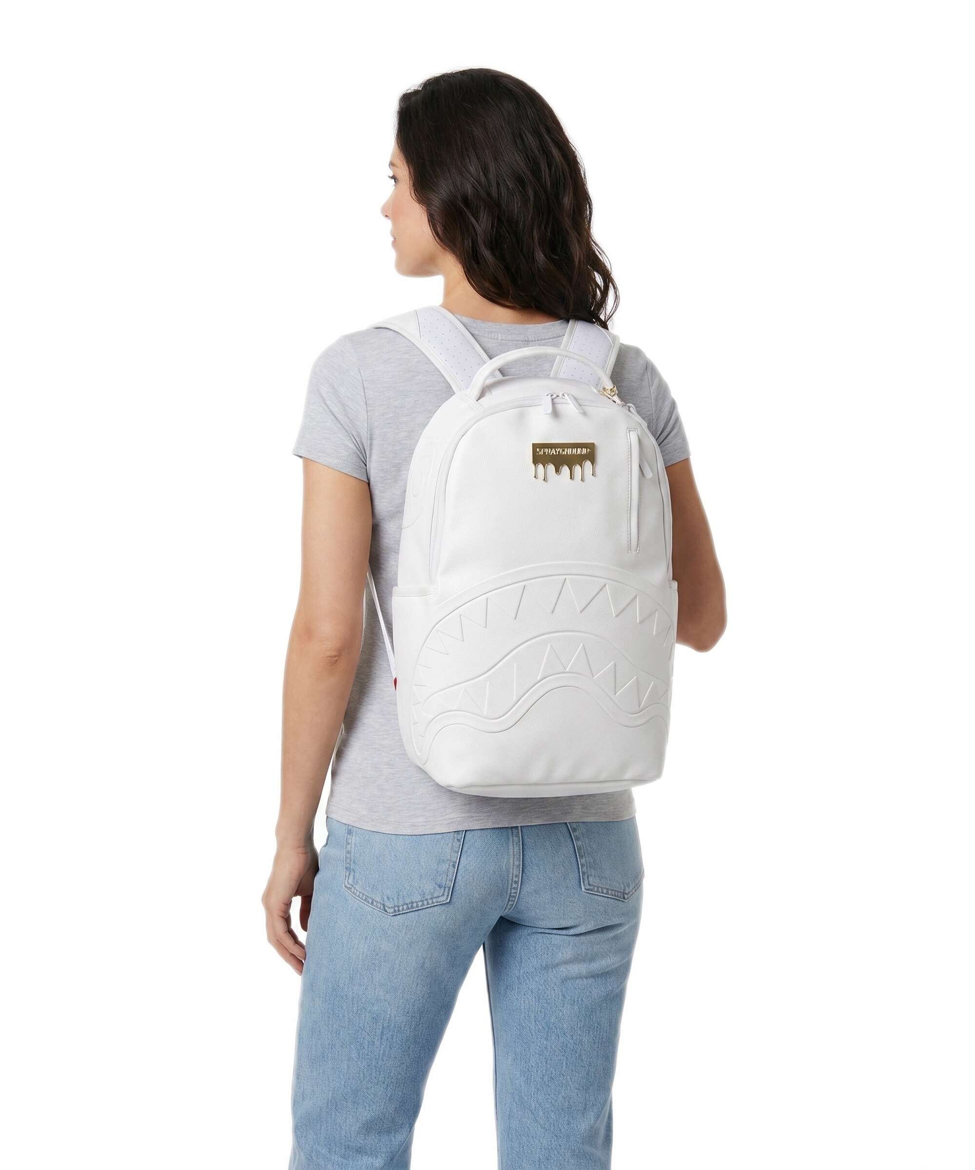 Sprayground Gold Brick Luxe White Rugzak white - Image 3