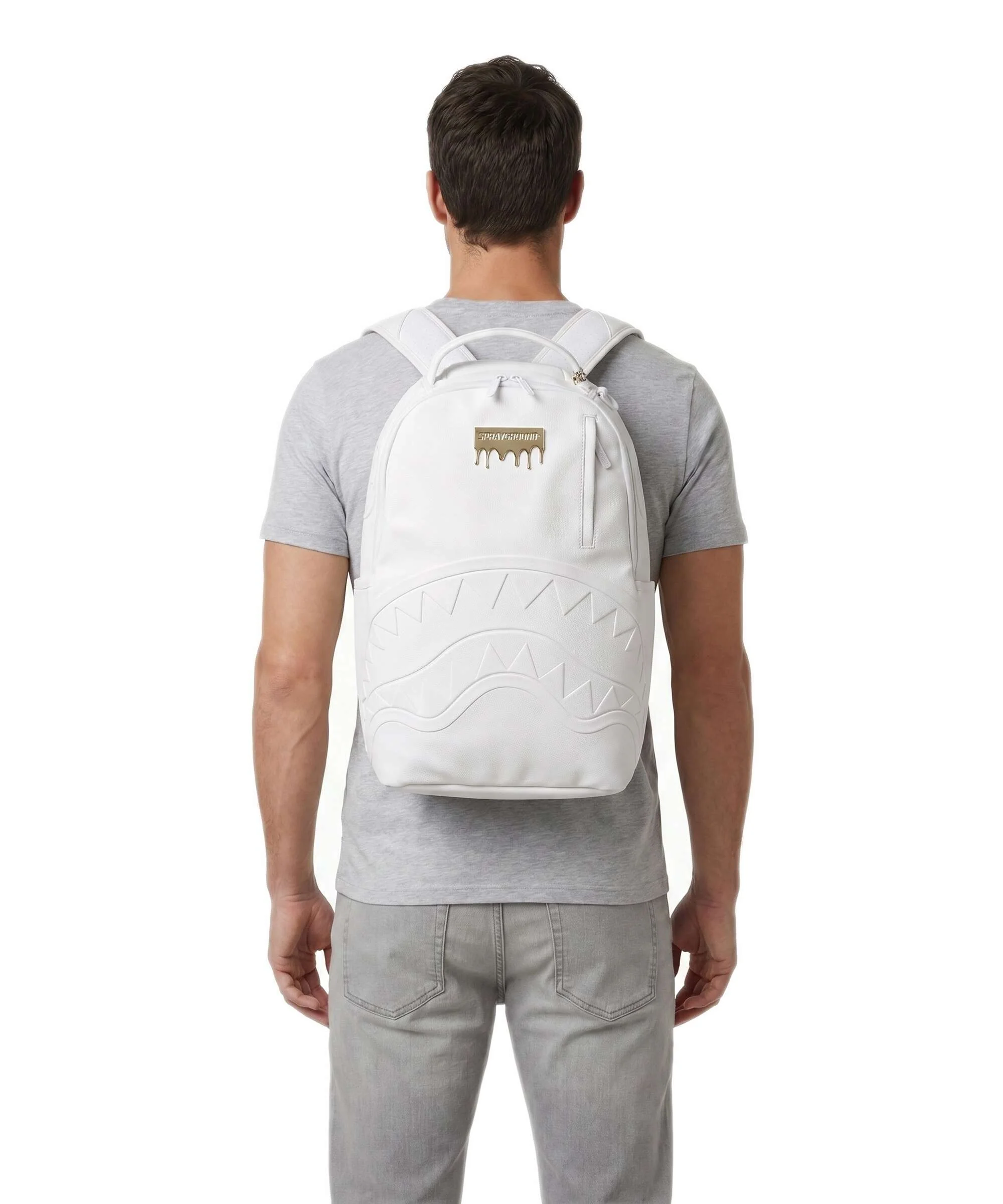 Sprayground Gold Brick Luxe White Rugzak white - Image 4