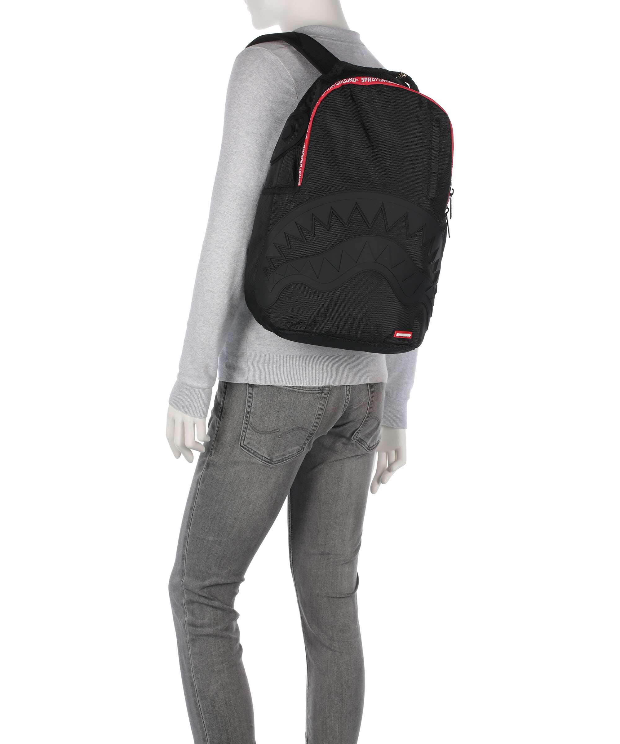 Sprayground Printed Zipper Shark Rugzak black - Image 3