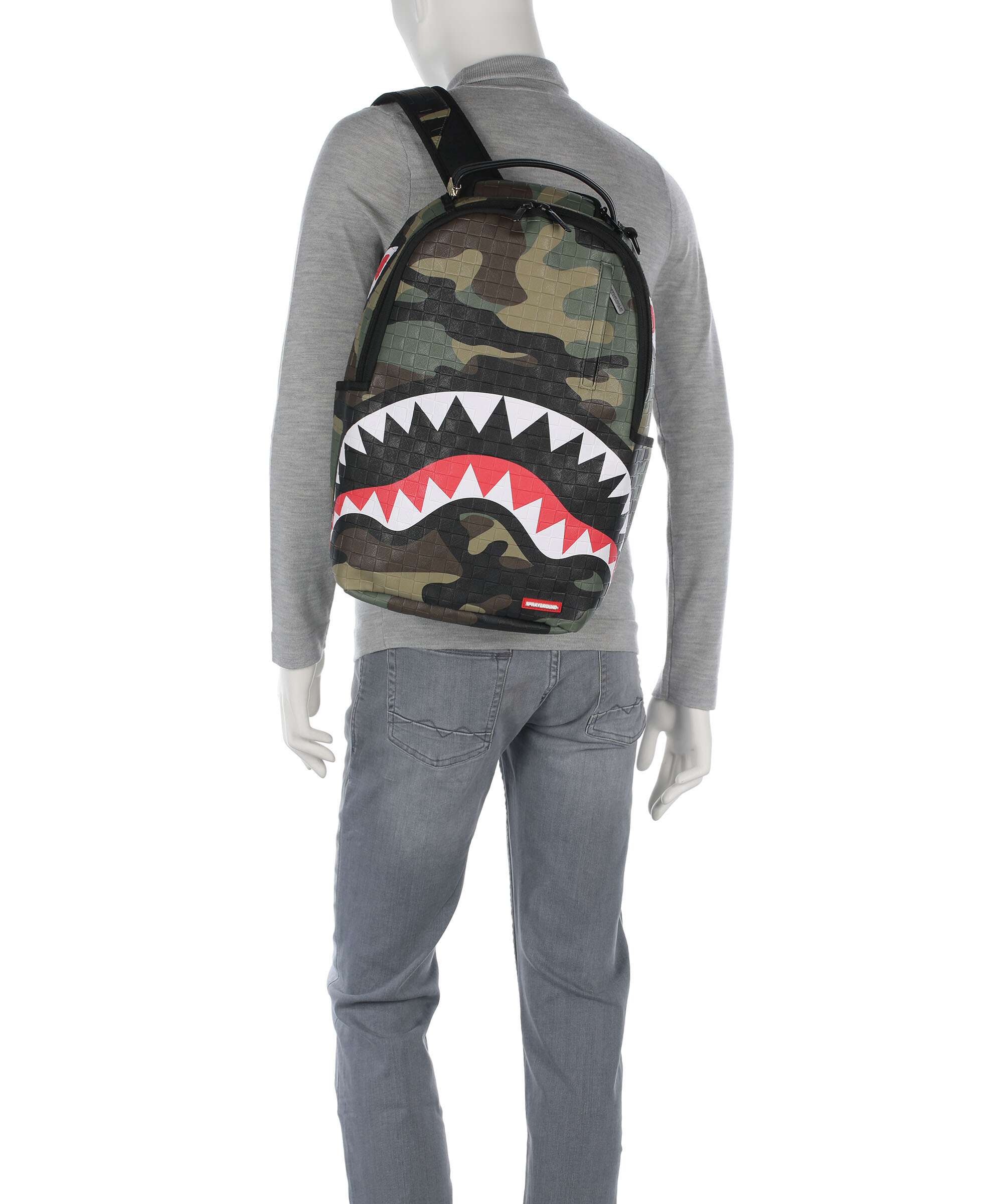 Sprayground Woodland Camo Check Rugzak multicolour - Image 3