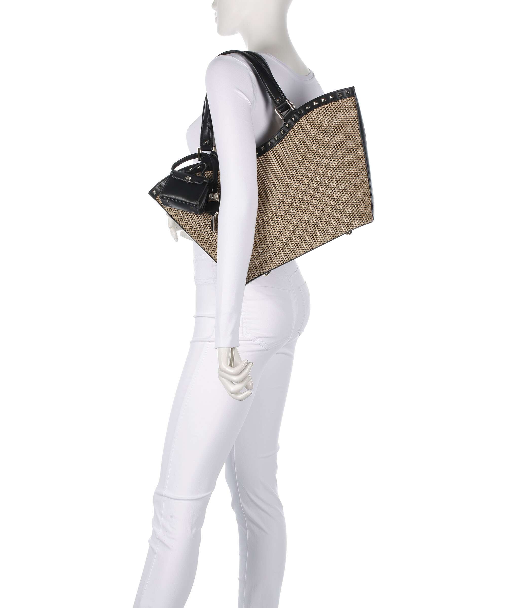 Steve Madden BAGULLA Boodschappentas black/natural - Image 3
