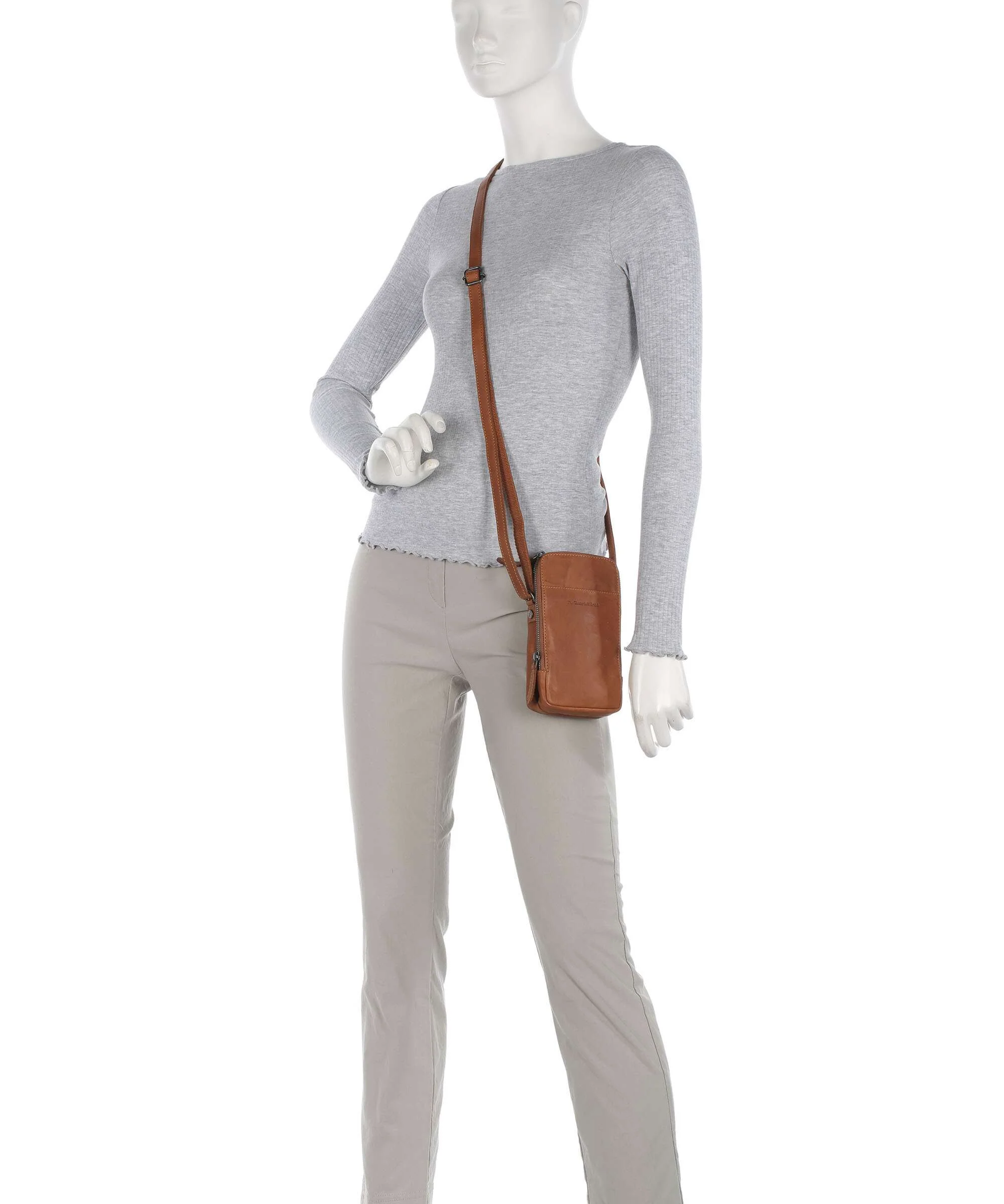 The Chesterfield Brand Cow Wax Pull Up Alesund Telefoon tasje cognac - Image 3