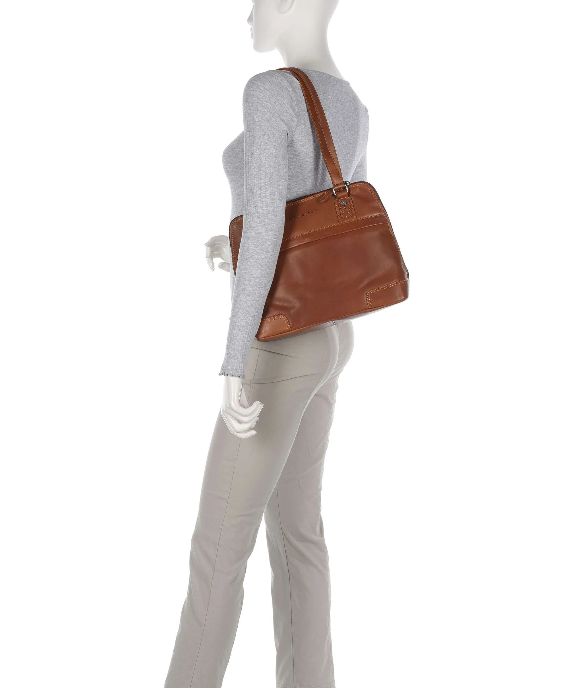 The Chesterfield Brand Cow Wax Pull Up Belgrado Schoudertas cognac - Image 3