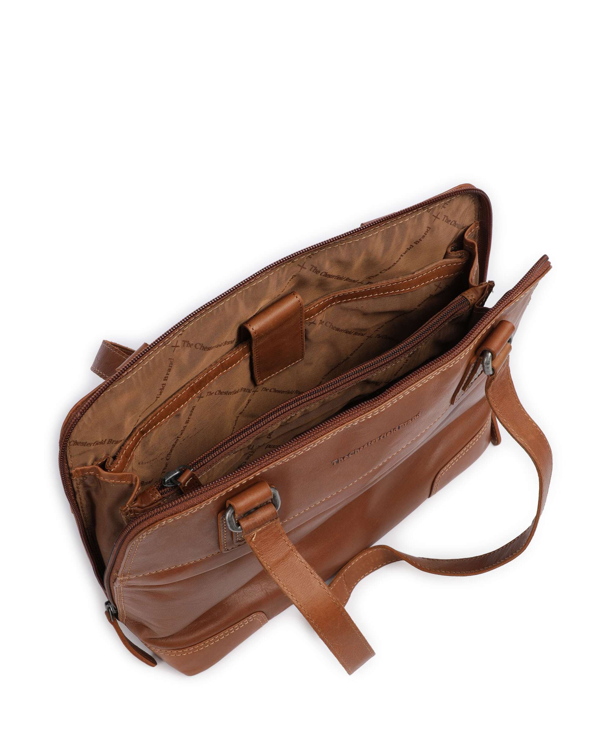 The Chesterfield Brand Cow Wax Pull Up Belgrado Schoudertas cognac - Image 6
