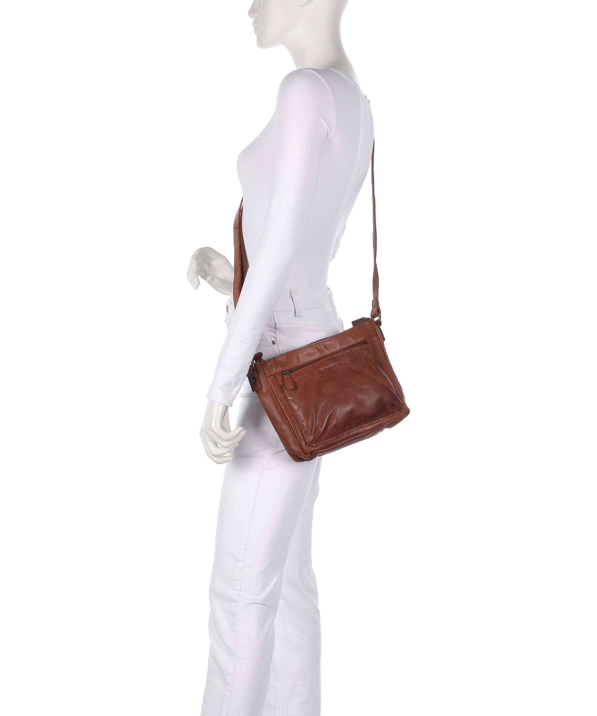 The Chesterfield Brand Washed Waxed Cow Aston Crossbody tas cognac - Image 3