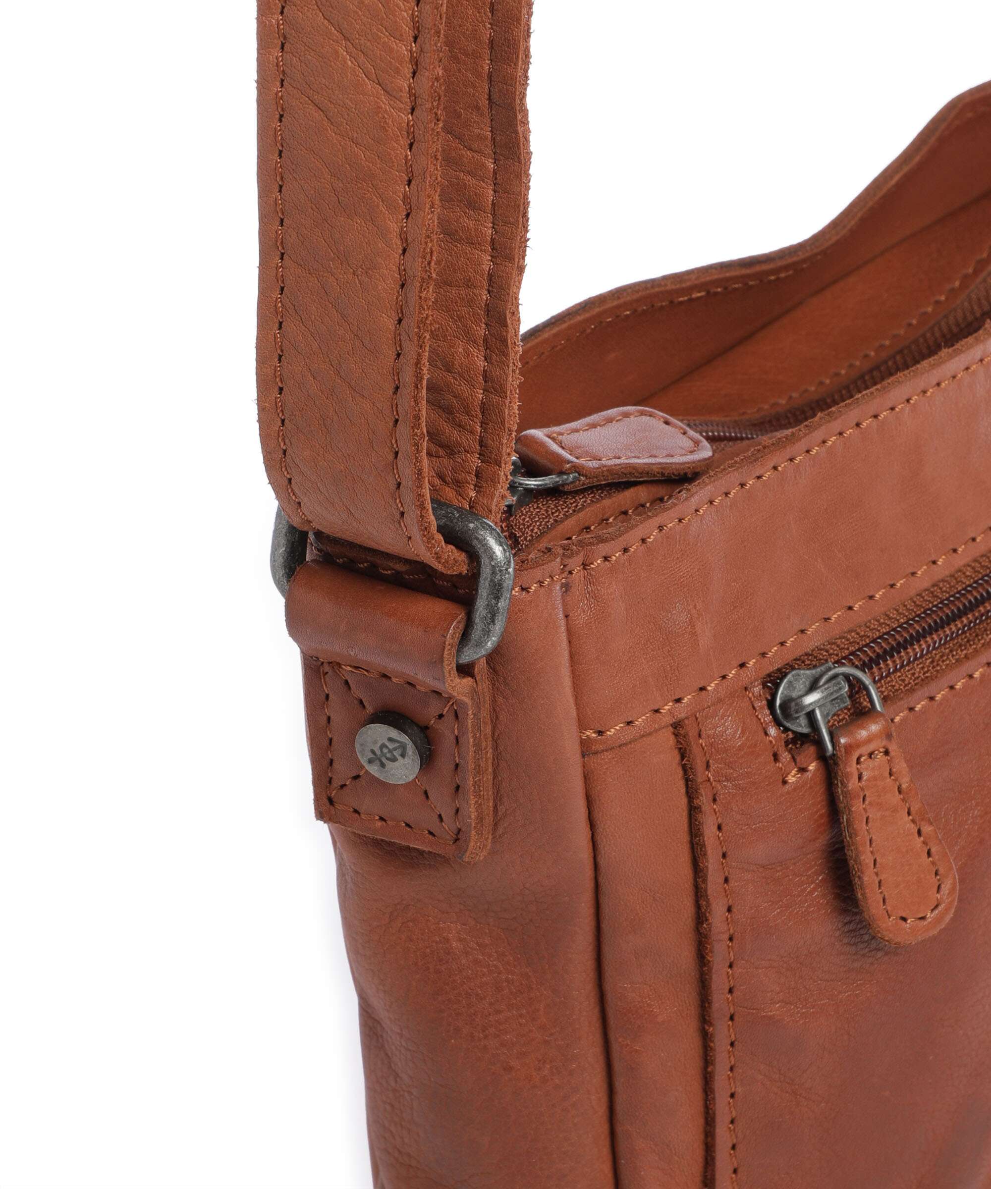 The Chesterfield Brand Washed Waxed Cow Aston Crossbody tas cognac - Image 4