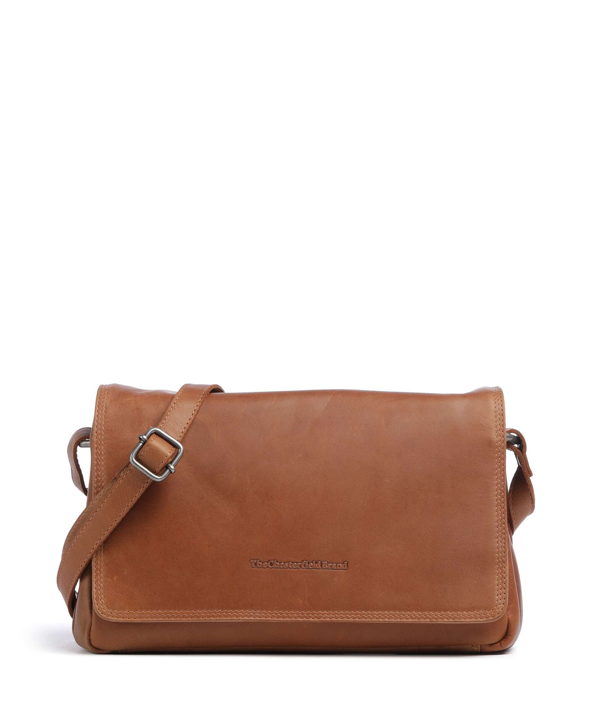 The Chesterfield Brand Wax Pull Up Cow Laverton Crossbody tas cognac