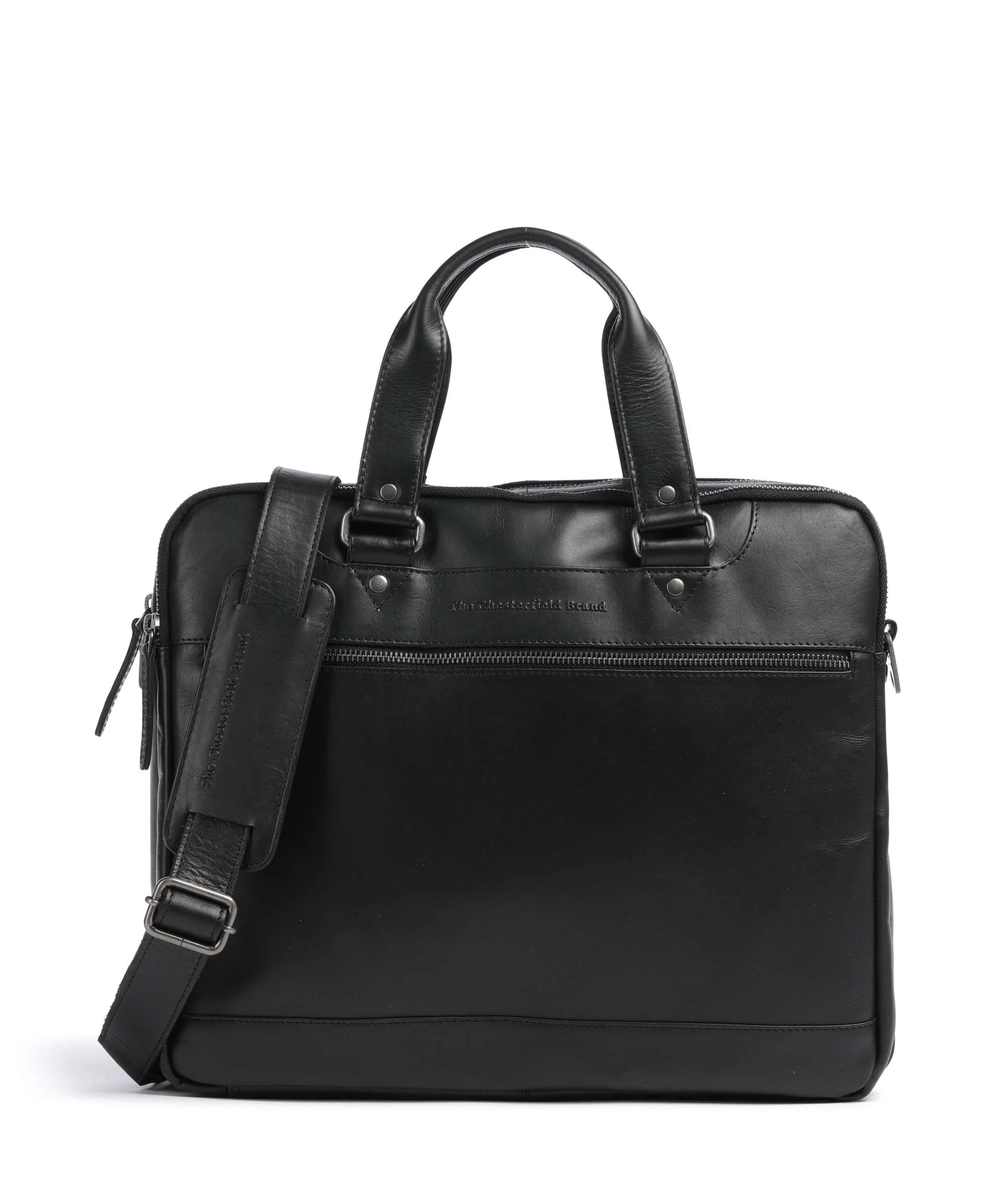 The Chesterfield Brand Wax Pull Up Cow Montara Laptoptas black