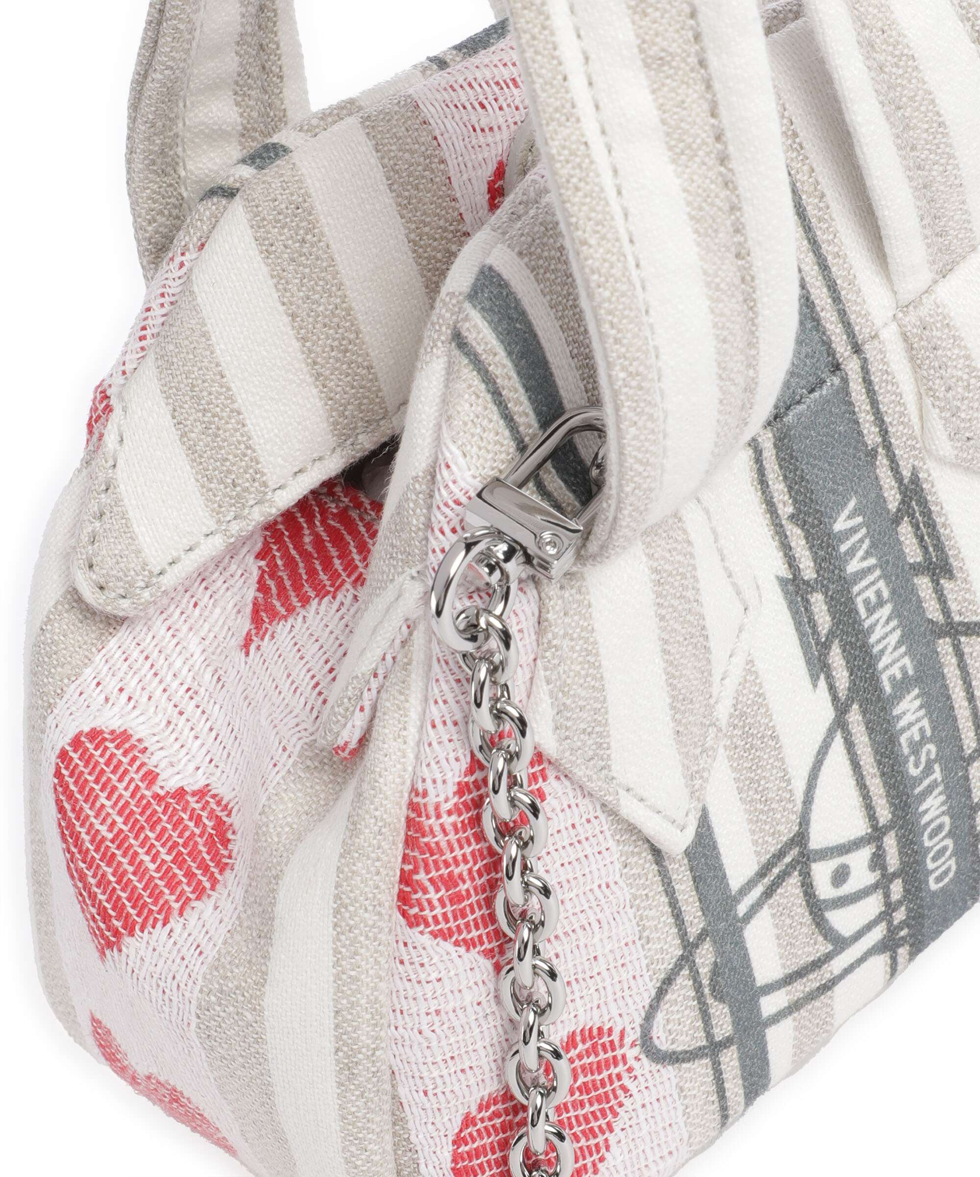 Vivienne Westwood Archive Linen Heart Stripes Mini Crossbody tas multicolour - Image 4