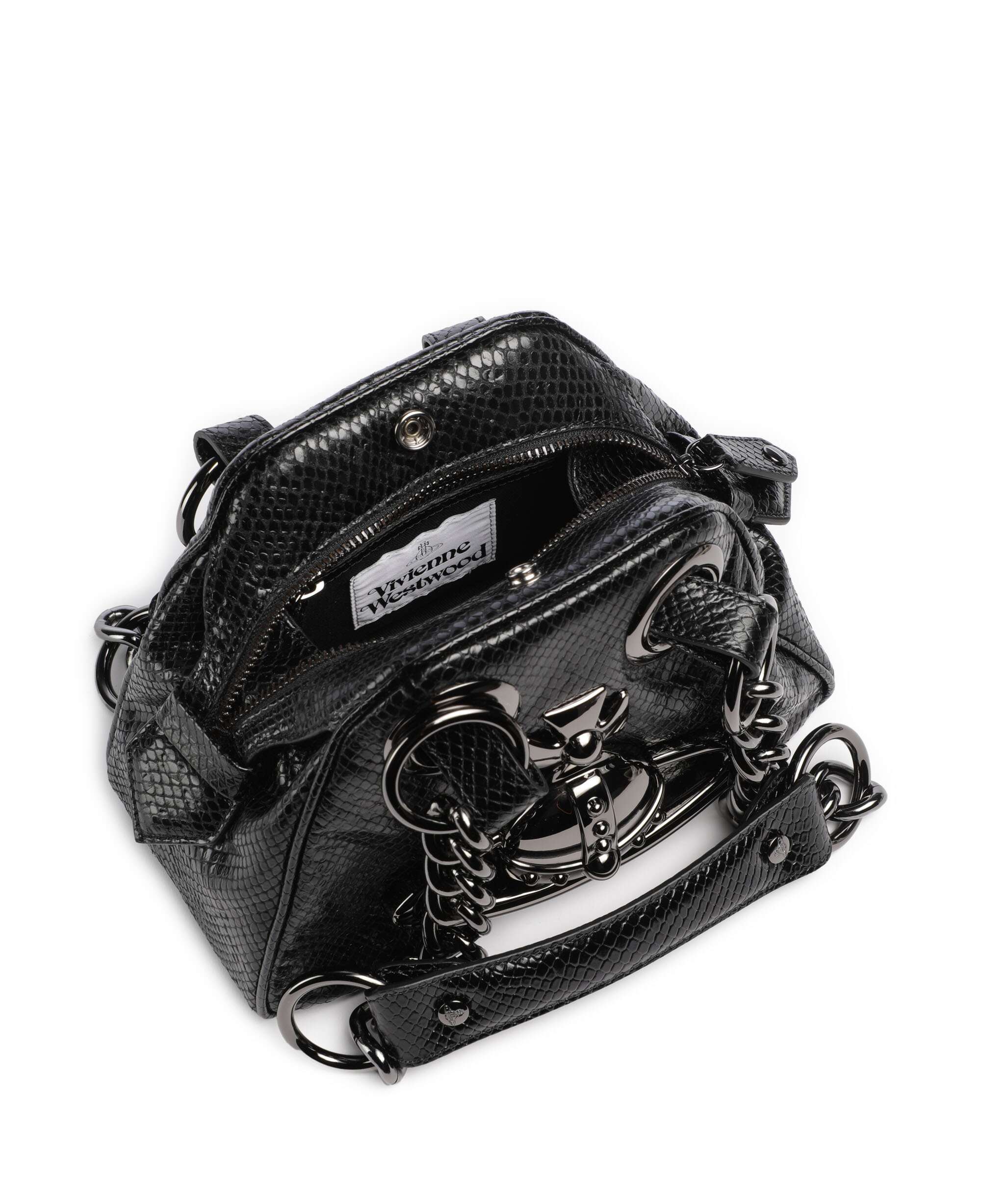 Vivienne Westwood Archive Python-Effect Embossed Schoudertas black - Image 5
