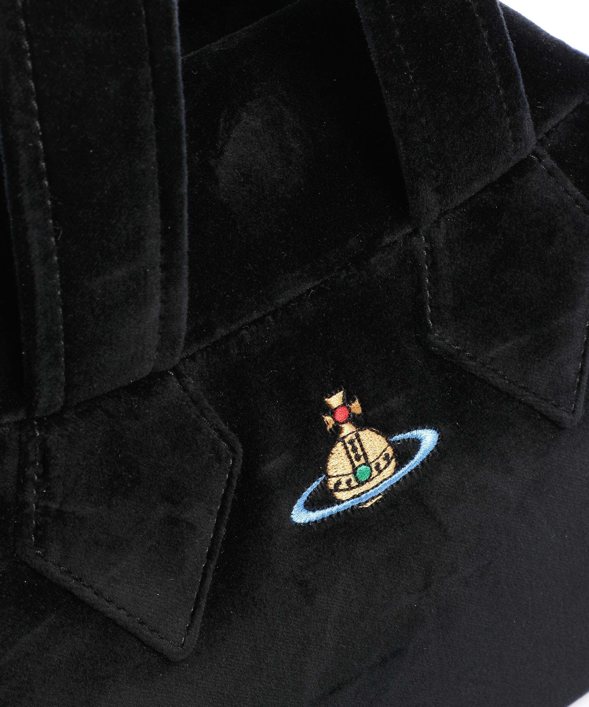 Vivienne Westwood Archive Velvet Medium Handtas black - Image 4