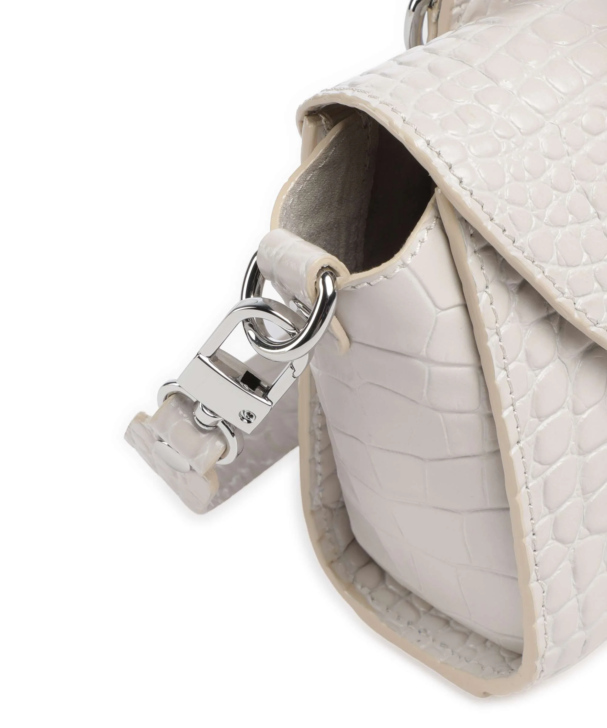 Vivienne Westwood Bettina Embossed Croc Mini Handtas pearl white - Image 4