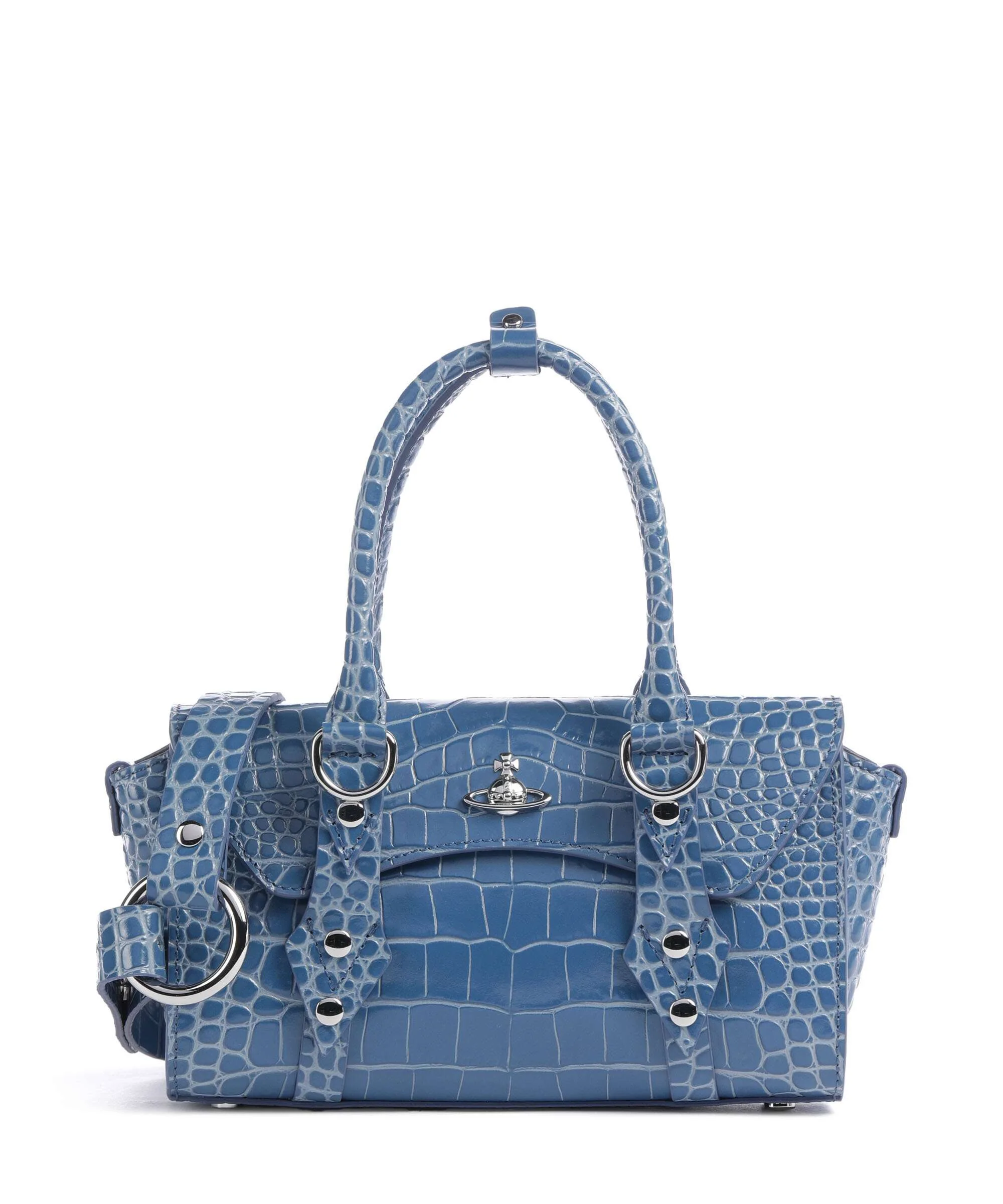 Vivienne Westwood Bettina Embossed Croc Mini Handtas blue