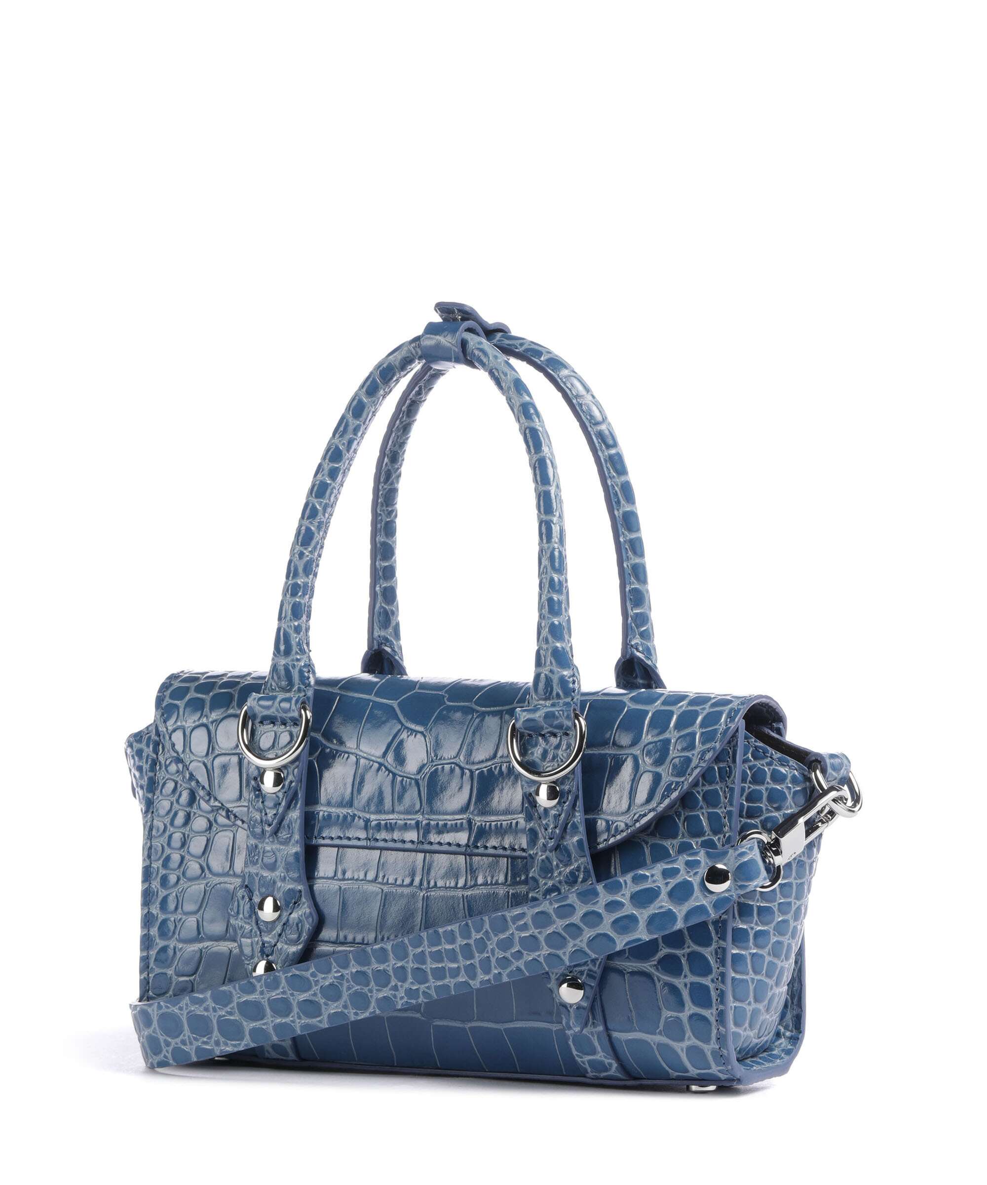 Vivienne Westwood Bettina Embossed Croc Mini Handtas blue - Image 3