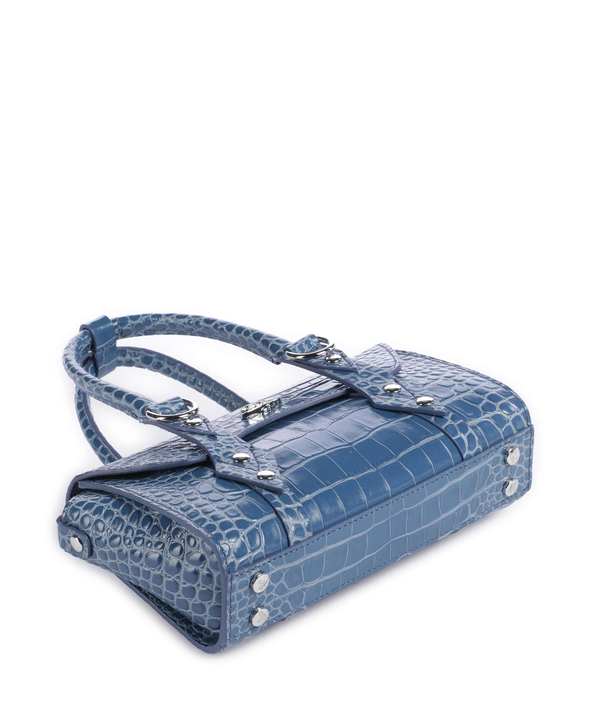 Vivienne Westwood Bettina Embossed Croc Mini Handtas blue - Image 5