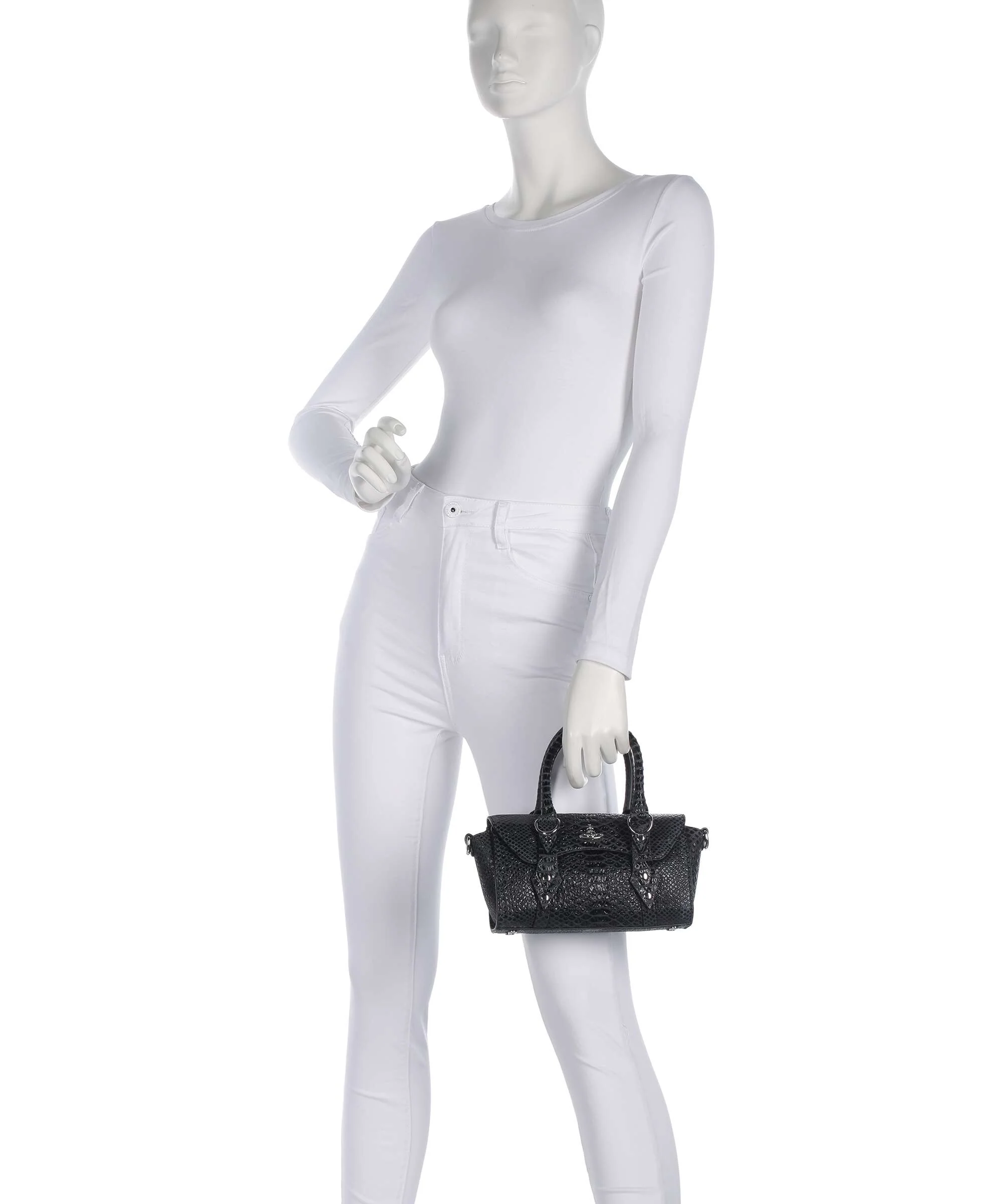 Vivienne Westwood Bettina Snake Effect Mini Handtas dark grey - Image 3