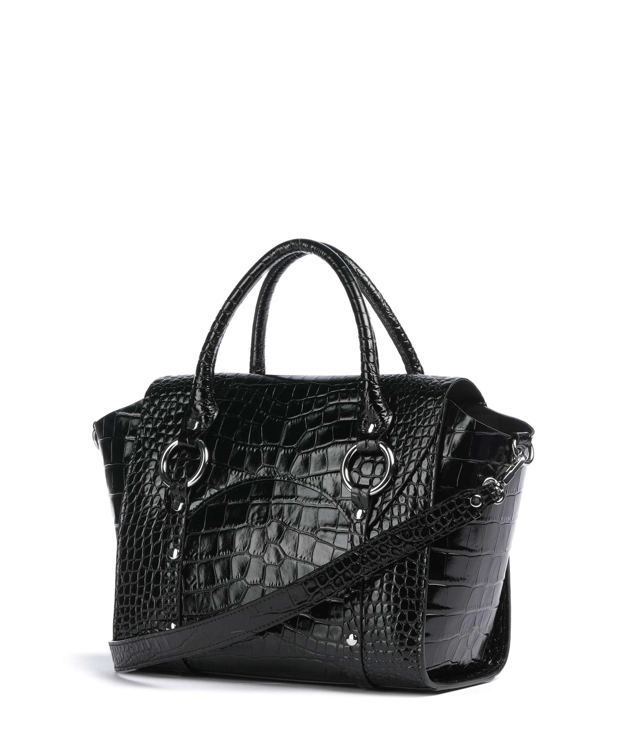 Vivienne Westwood Betty Embossed Croc Medium Handtas black - Image 2