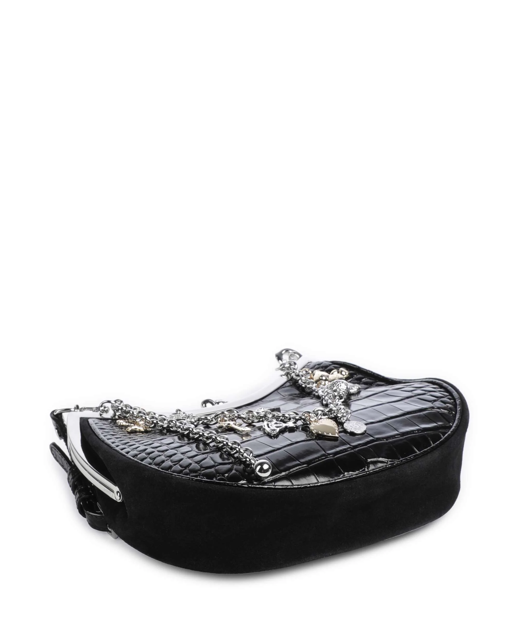 Vivienne Westwood Charm Frame Embossed Croc Schoudertas black - Image 4